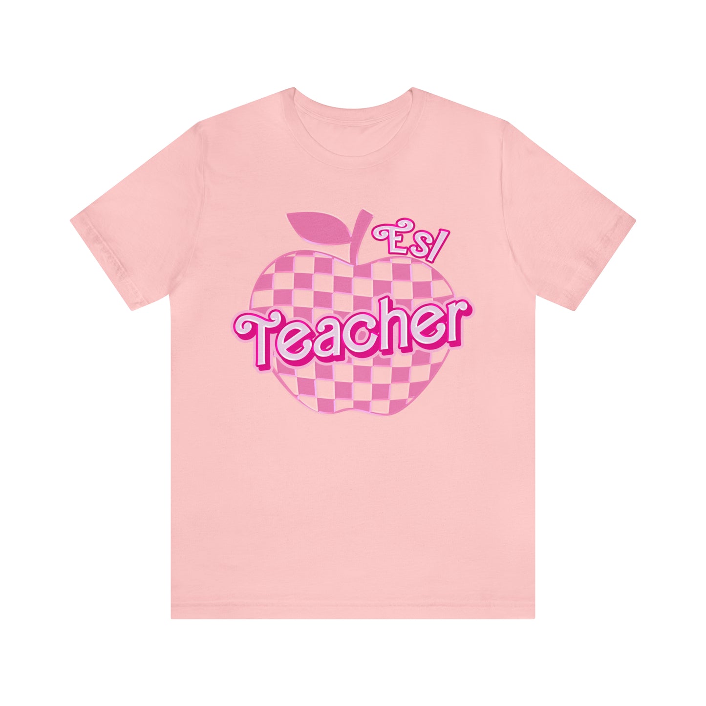 Esl teacher shirt, Pink Teacher Shirts, Teacher Appreciation Checkered Tee, Gifts for Teachers, Retro Teacher Shirt, Teacher Era, T800