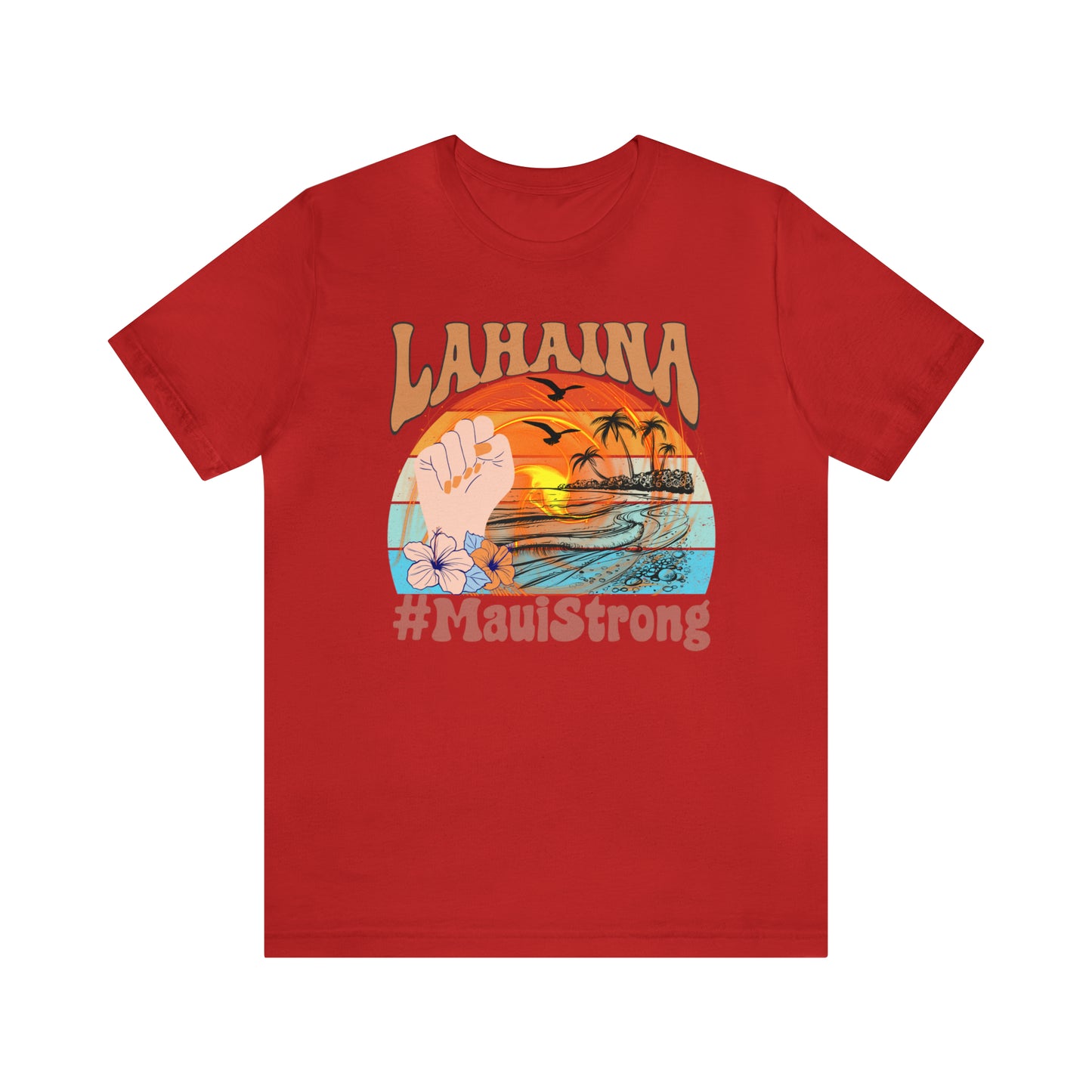 Maui Strong Shirt, Lahaina Banyan Tree T-Shirt, Maui Hawaii Shoreline Tshirt, Profits Donated Support Maui Fire, T598