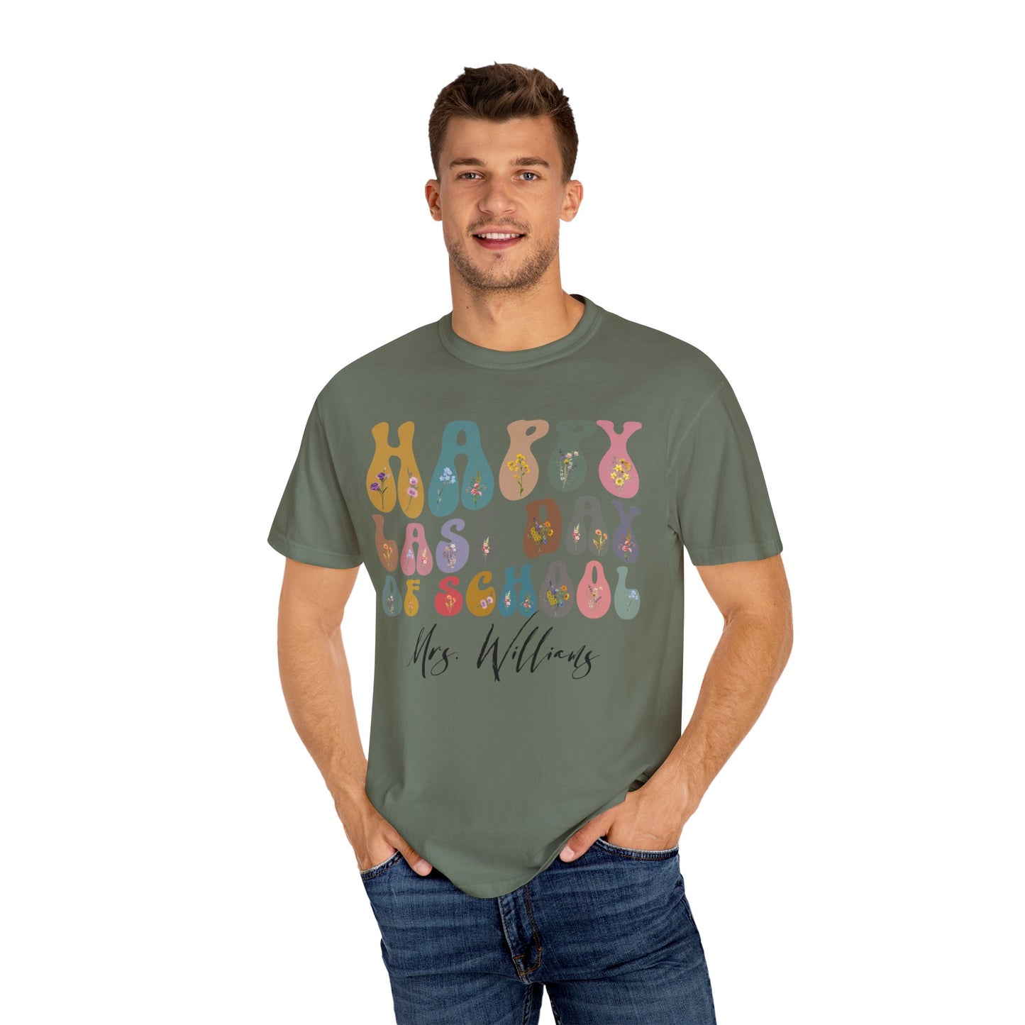 Custom Happy Last Day of School Shirts, End of Year Teacher Gift, Vintage Teacher Shirt, Comfort Colors Kindergarten Graduation, 10 CC1621