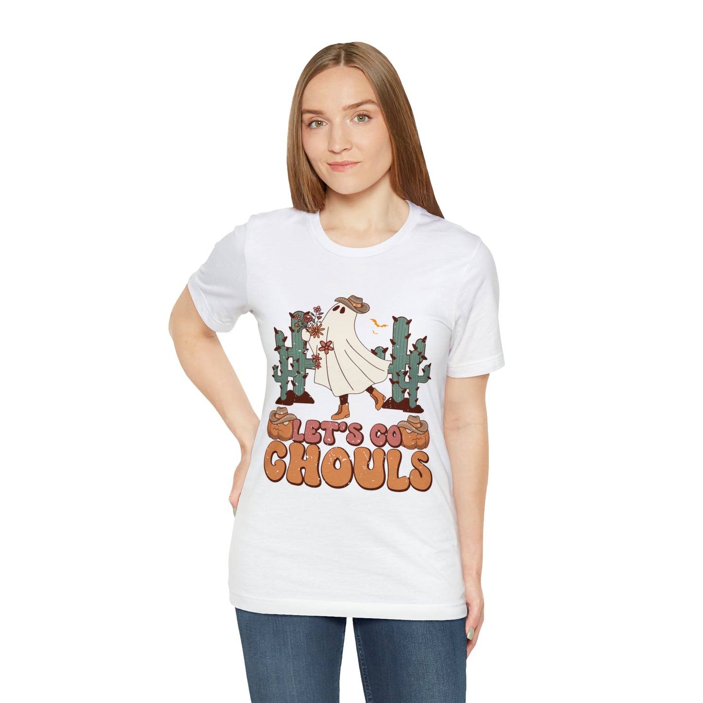 Lets Go Ghouls Shirt, Spooky Season Tee, Retro Halloween Cowgirl Shirt, Cowgirl Halloween Shirt, Vintage Ghost Shirt, T762