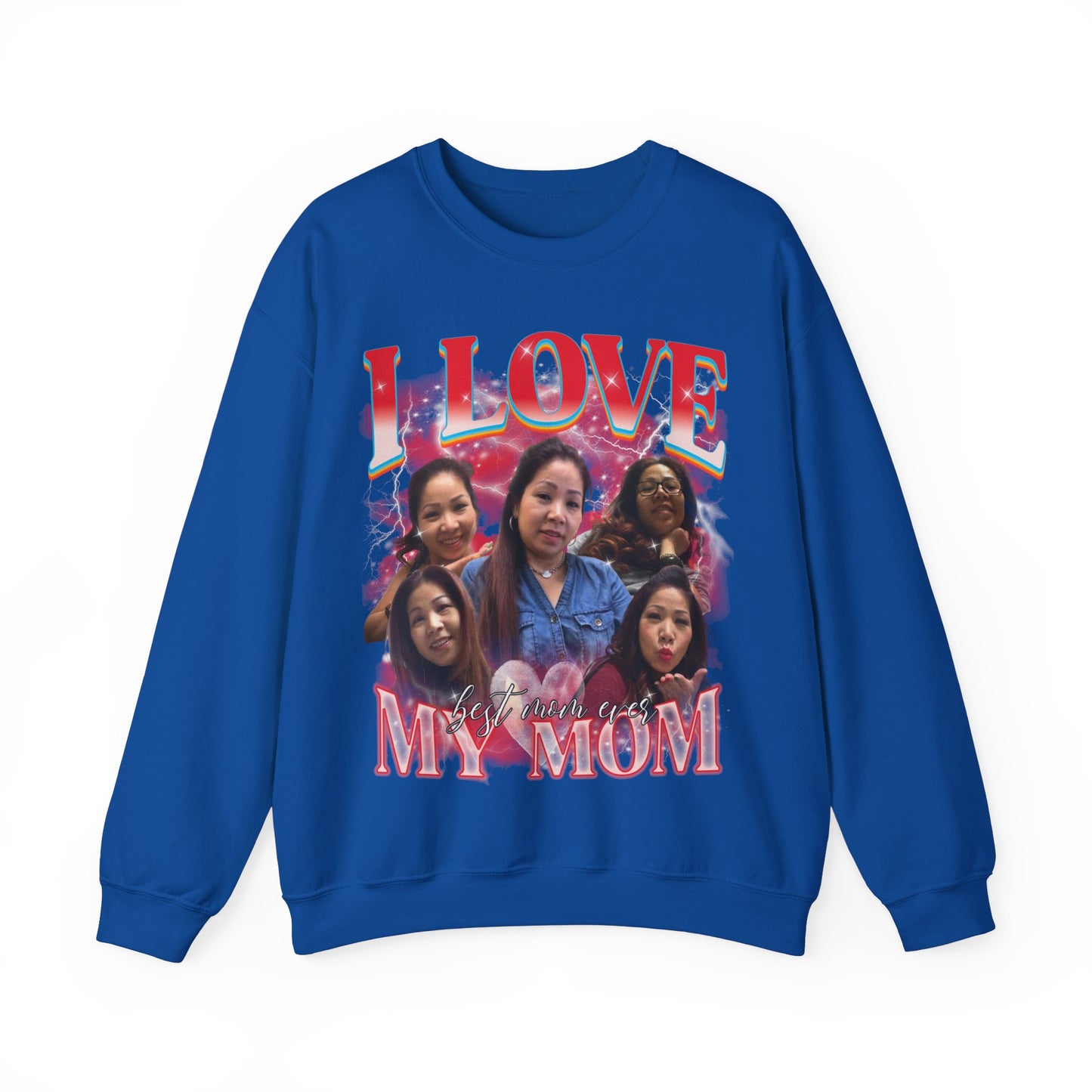 Custom Bootleg Rap Tee, Custom Photo - Vintage Graphic 90s Sweatshirt, I Love My Mom Sweatshirt, Best Mom Ever Shirt for mother's day, S1478