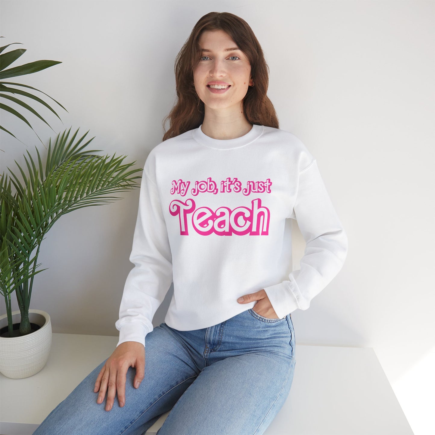 My Job is Teach Sweatshirt, Trendy Teacher Sweatshirt, Retro Back to school, Teacher Appreciation, Checkered Teacher Sweatshirt, S735