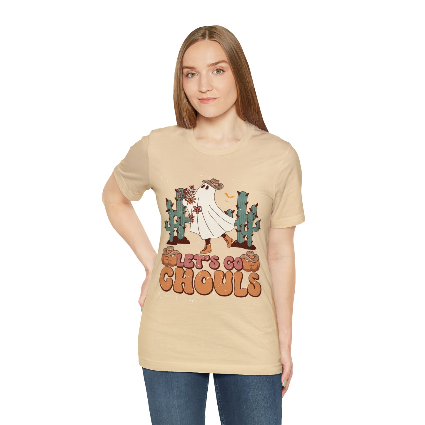 Lets Go Ghouls Shirt, Spooky Season Tee, Retro Halloween Cowgirl Shirt, Cowgirl Halloween Shirt, Vintage Ghost Shirt, T762