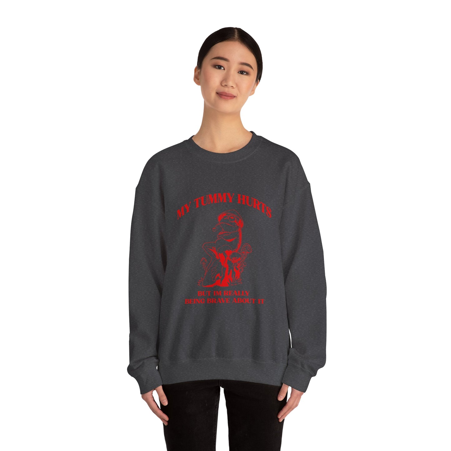 My Tummy Hurts But Im Really Being Brave About It Sweatshirt, Funny Bravery Sweatshirt, Chronic Illness Sweatshirt, Frog Sweatshirt, T1583