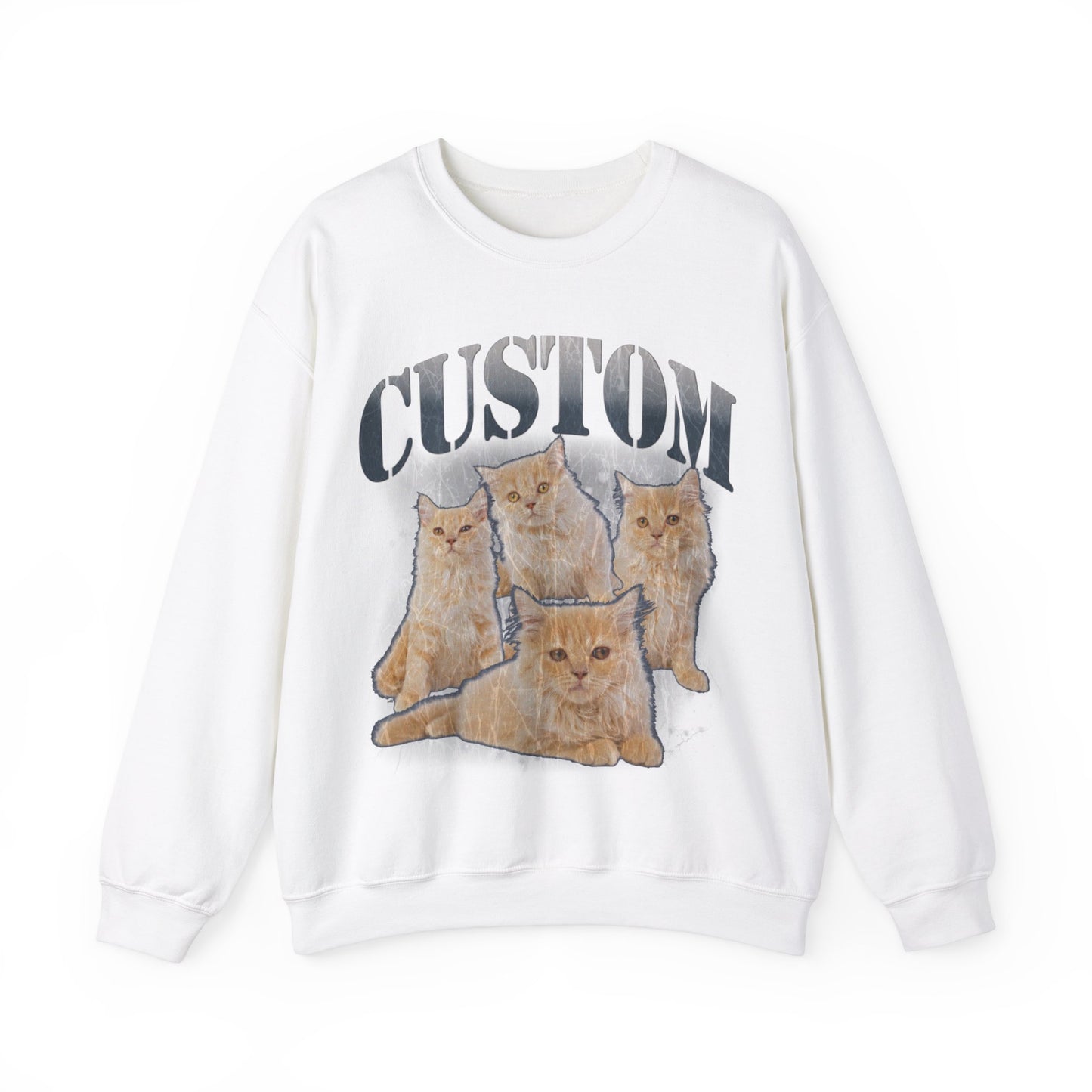 Retro Custom Cat Bootleg Tee, Custom Cat Sweatshirt, Custom Cat Lover Gift, Custom dog portrait, Vintage Funny Cat Sweatshirt, S1396