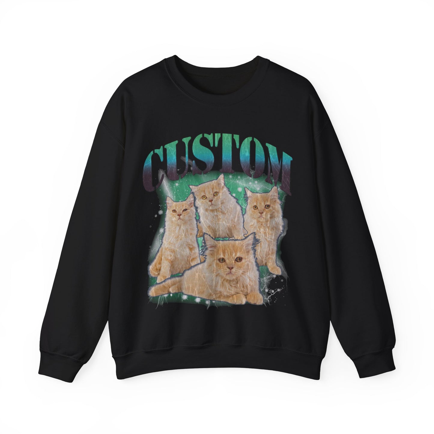 Retro Custom Cat Bootleg Tee, Custom Cat Sweatshirt, Custom Cat Lover Gift, Custom dog portrait, Vintage Funny Cat Sweatshirt, S1395