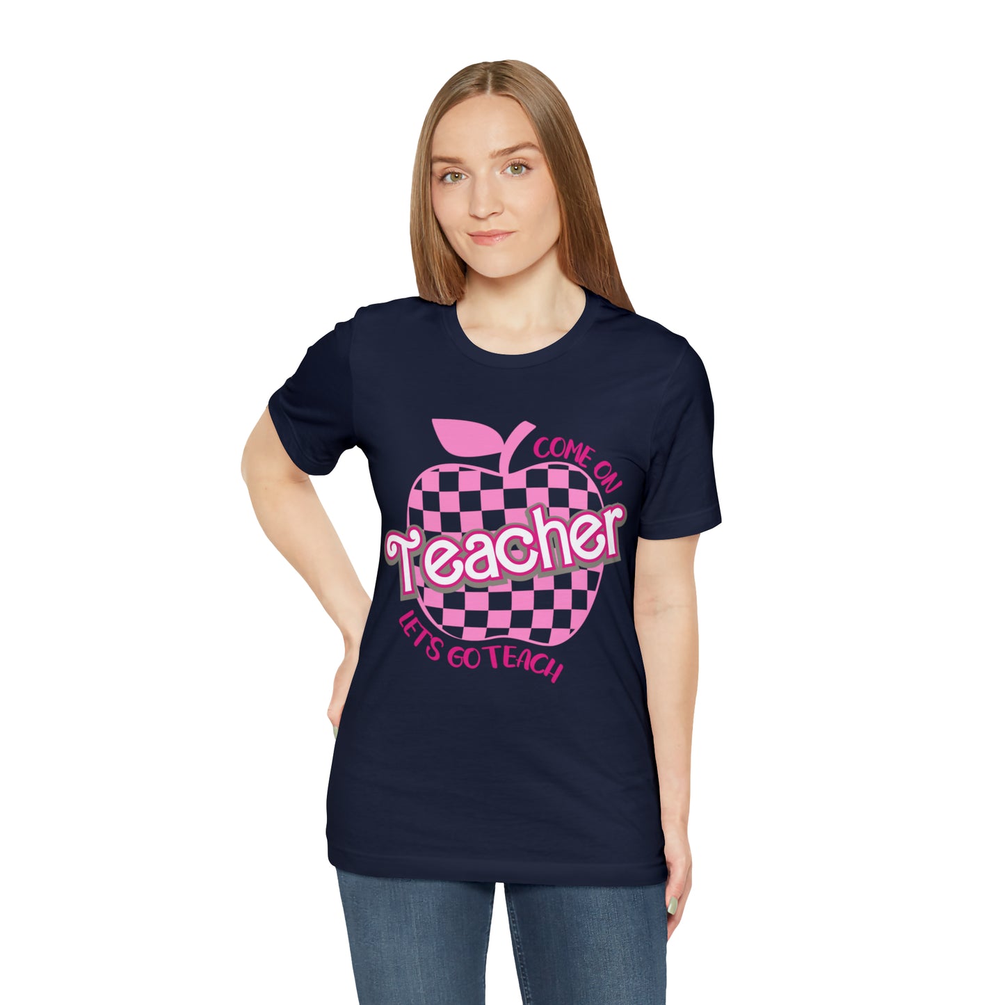 Come On Let's Go Teach Teacher Shirt, Trendy Teacher shirt, Retro Back to school, Teacher Appreciation Checkered Teacher Tee, T724