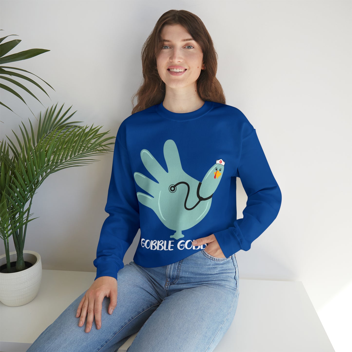 Gobble gobble turkey sweatshirt, Thanksgiving nurse sweatshirt, Rn Nursing student gift, Er department sweatshirt, Oncology nurse gift, S864