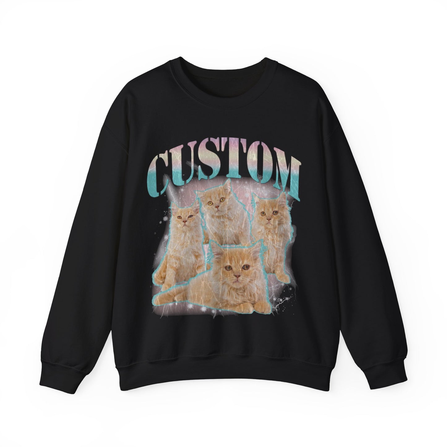Retro Custom Cat Bootleg Tee, Custom Cat Sweatshirt, Custom Cat Lover Gift, Custom dog portrait, Vintage Funny Cat Sweatshirt, S1397
