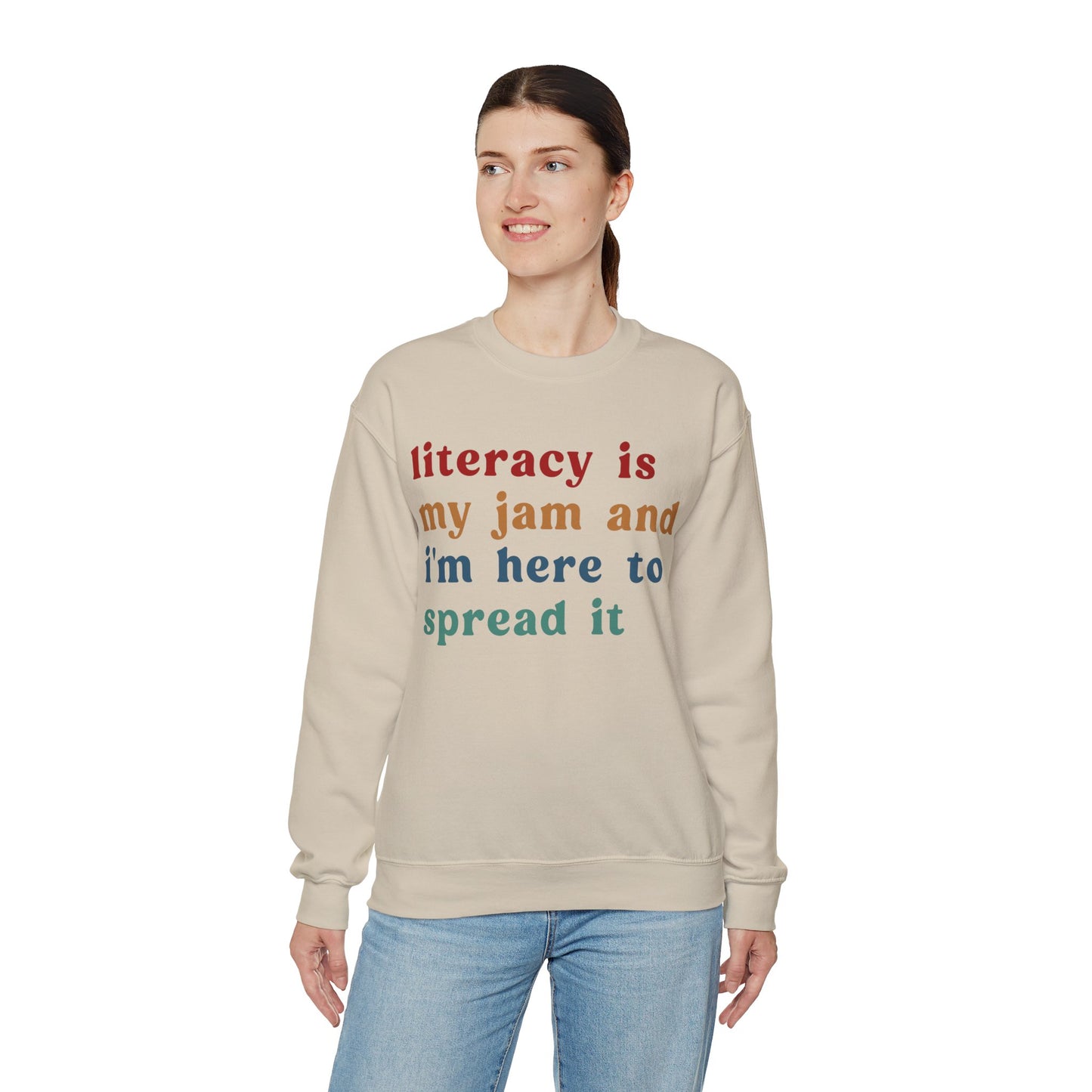 Literacy Is My Jam And I'm Here To Spread It Sweatshirt, English Teacher Sweatshirt, English Coach, Literacy Teacher Sweatshirt, S1181