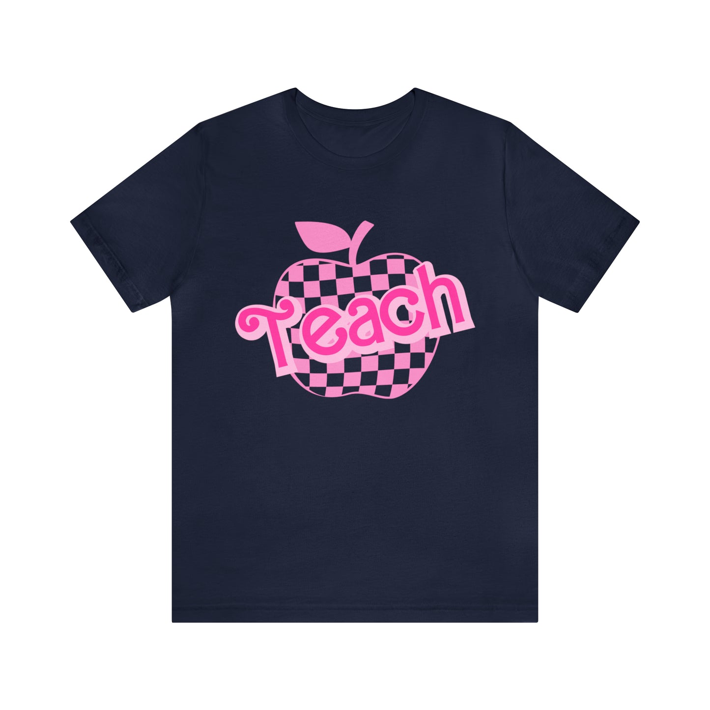 Pink Checkered Teacher Shirts, Trendy Teacher T Shirt, Retro Back to school, Teacher Appreciation, Apple Checkered Teacher Tee, T737