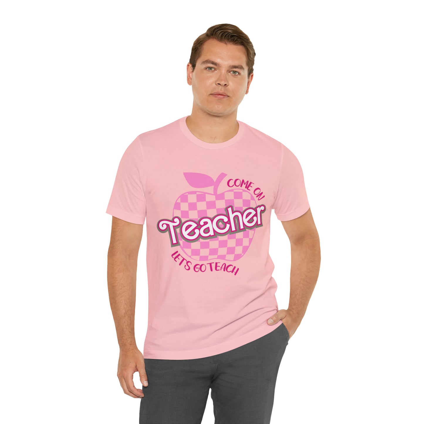 Come On Let's Go Teach Teacher Shirt, Trendy Teacher shirt, Retro Back to school, Teacher Appreciation Checkered Teacher Tee, T724