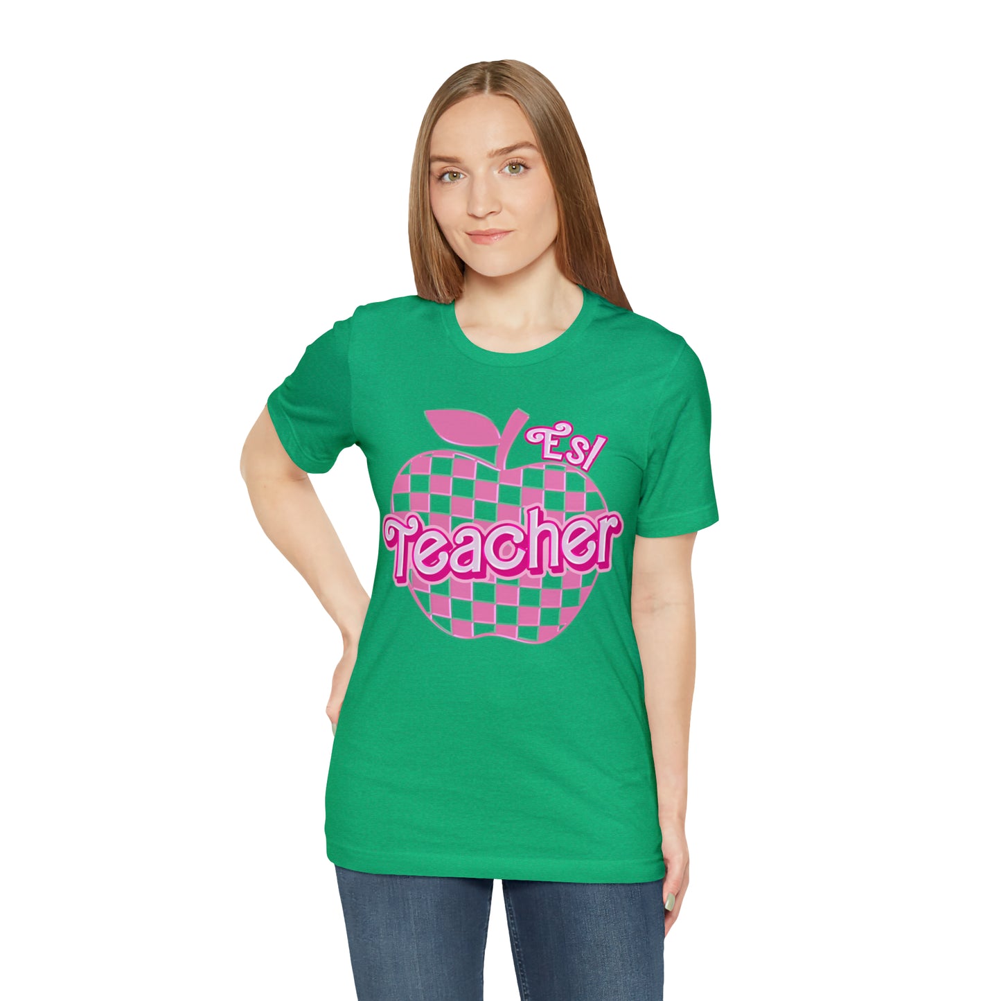 Esl teacher shirt, Pink Teacher Shirts, Teacher Appreciation Checkered Tee, Gifts for Teachers, Retro Teacher Shirt, Teacher Era, T800