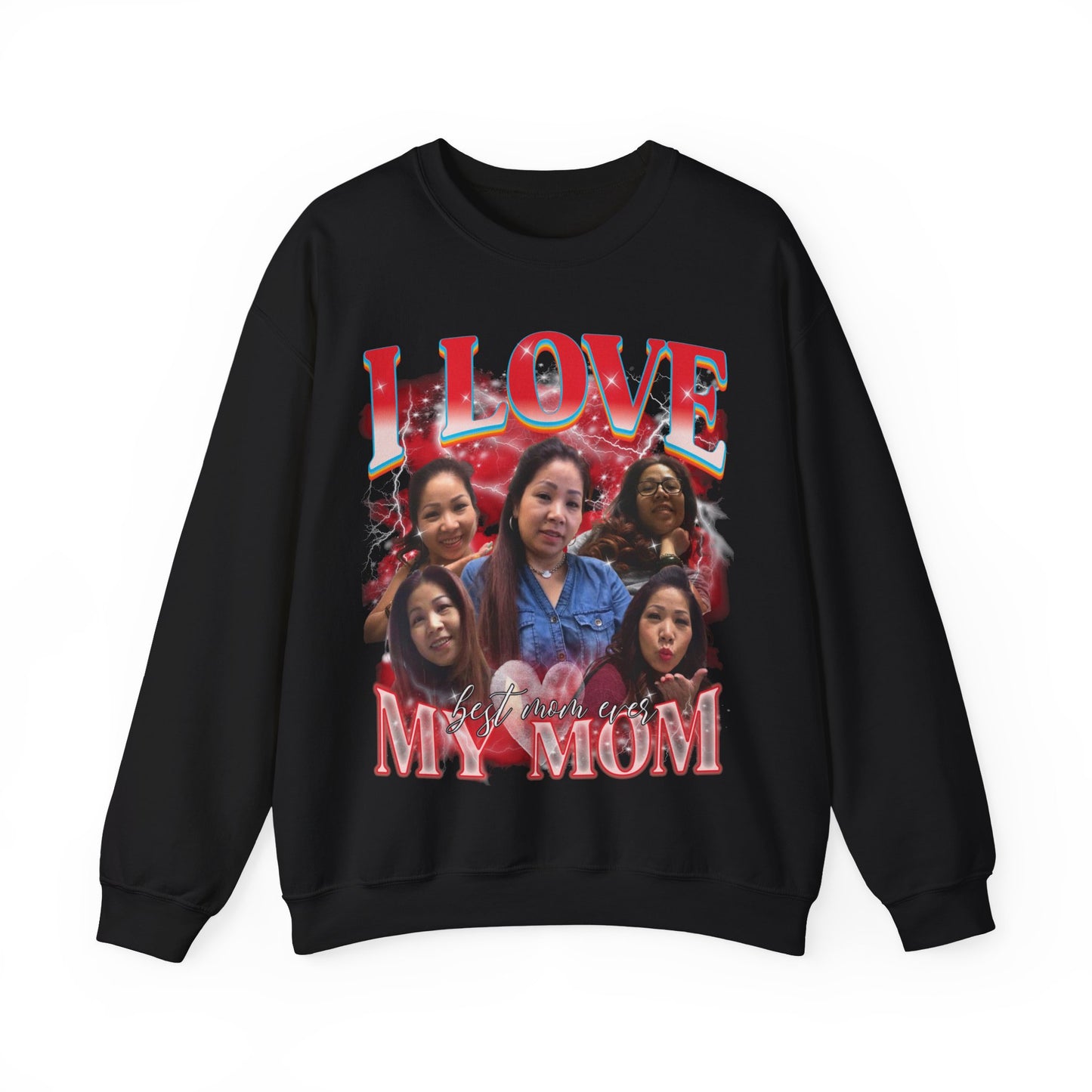 Custom Bootleg Rap Tee, Custom Photo - Vintage Graphic 90s Sweatshirt, I Love My Mom Sweatshirt, Best Mom Ever Shirt for mother's day, S1478