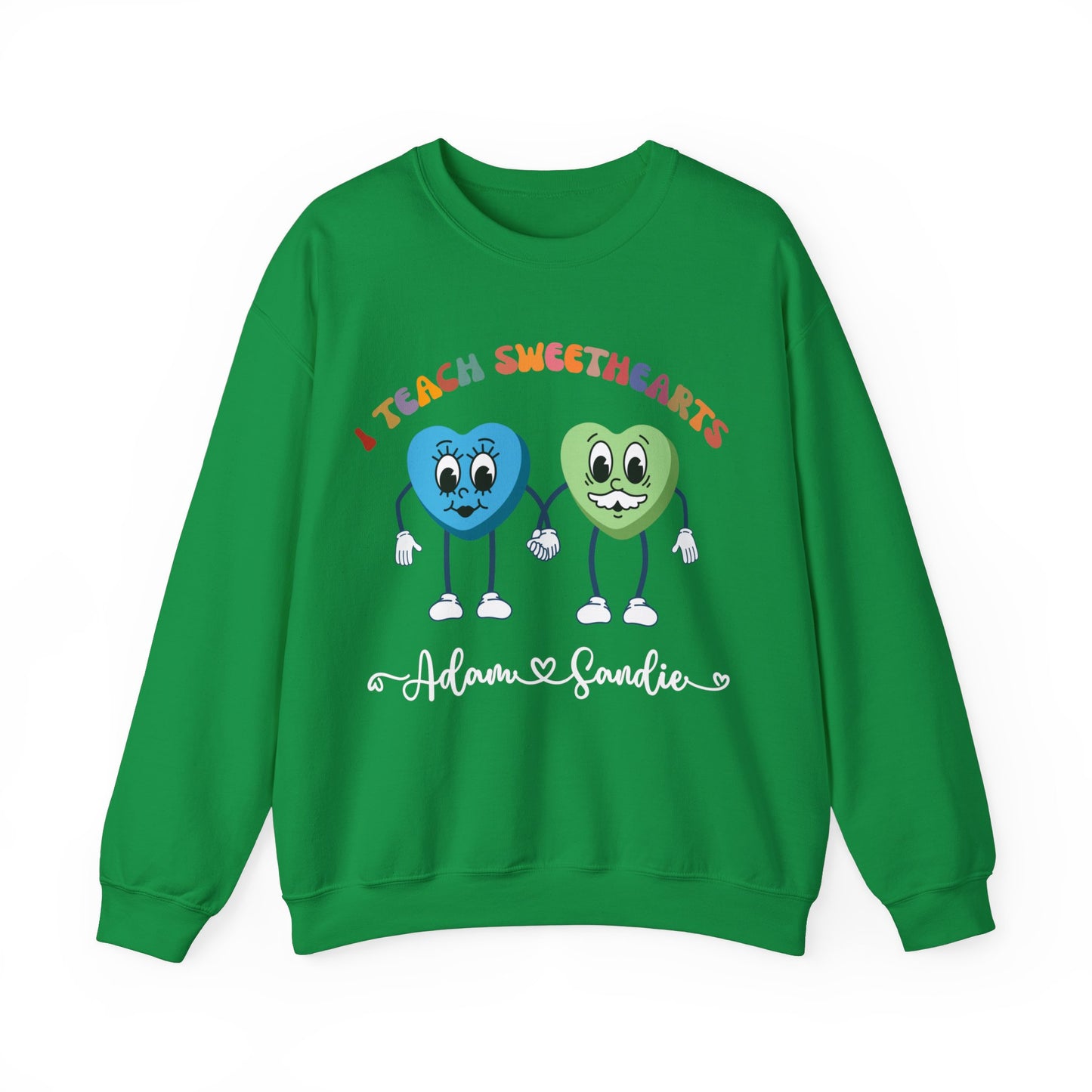 Personalized I Teach Sweethearts Valentines Day Sweatshirt Custom Teacher Valentine's Day Sweatshirt for Teacher, Gift for Hearts Day, S1275