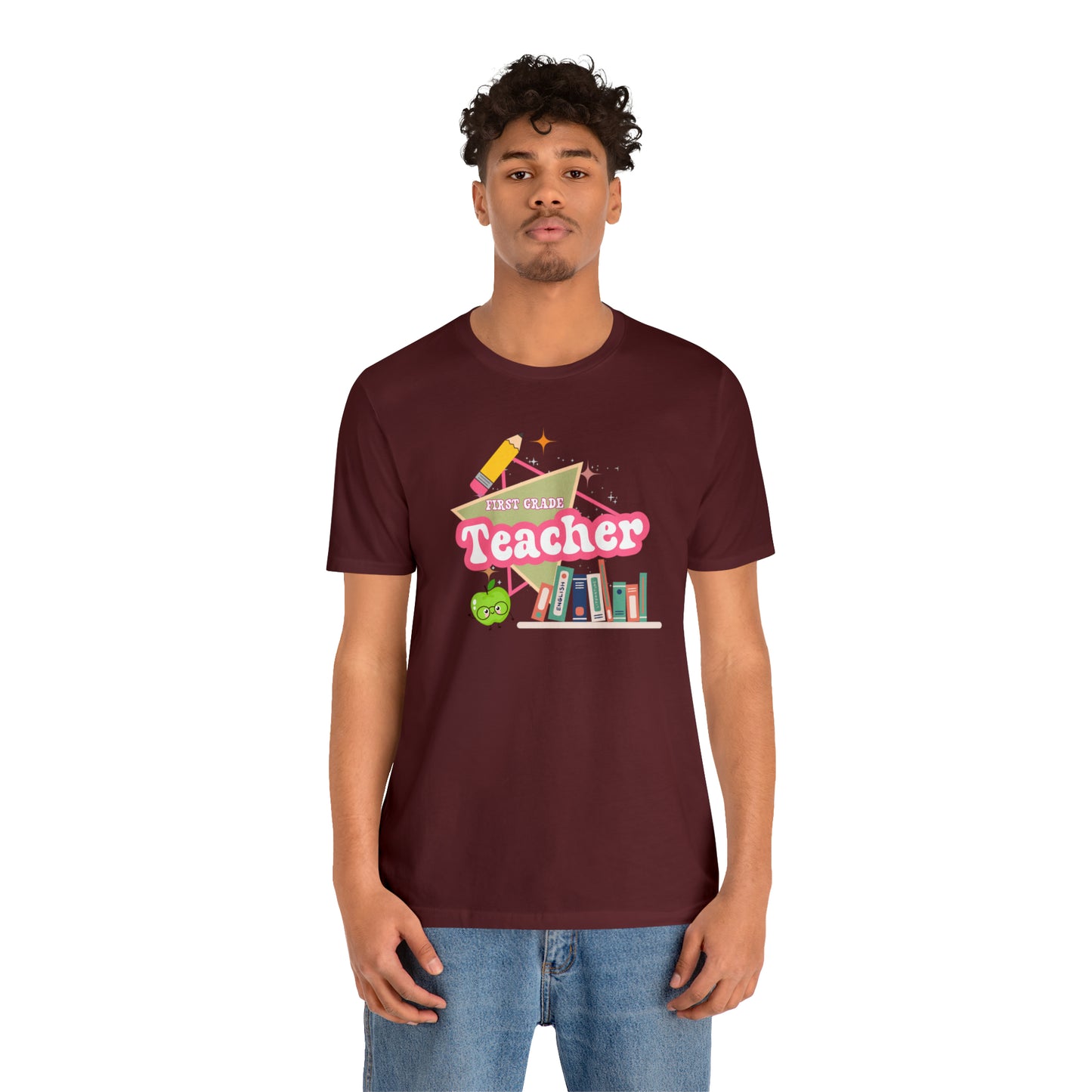 First grade teacher shirt, 1st grade shirt, 90s shirt, 90s teacher shirt, colorful school shirt, colorful teacher shirt, T542