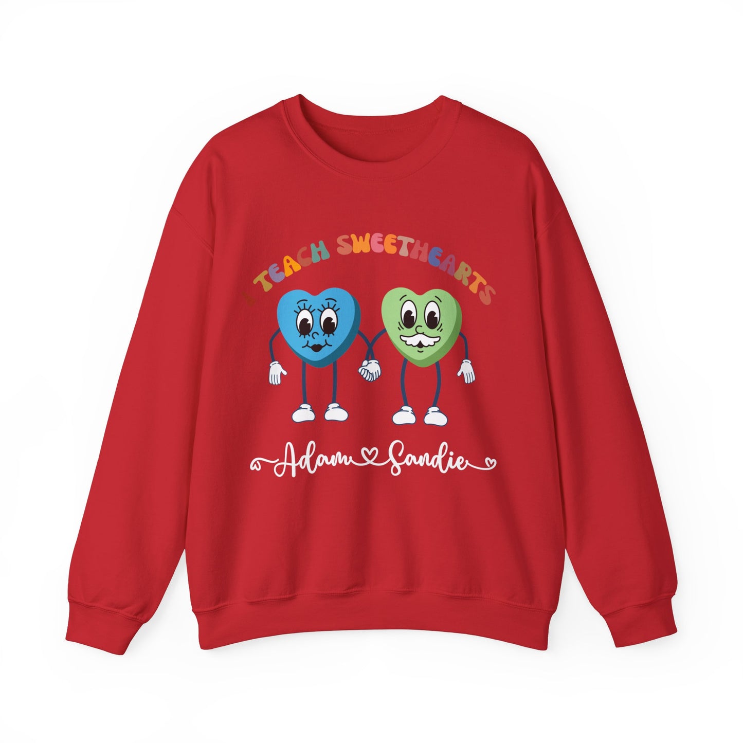 Personalized I Teach Sweethearts Valentines Day Sweatshirt Custom Teacher Valentine's Day Sweatshirt for Teacher, Gift for Hearts Day, S1275