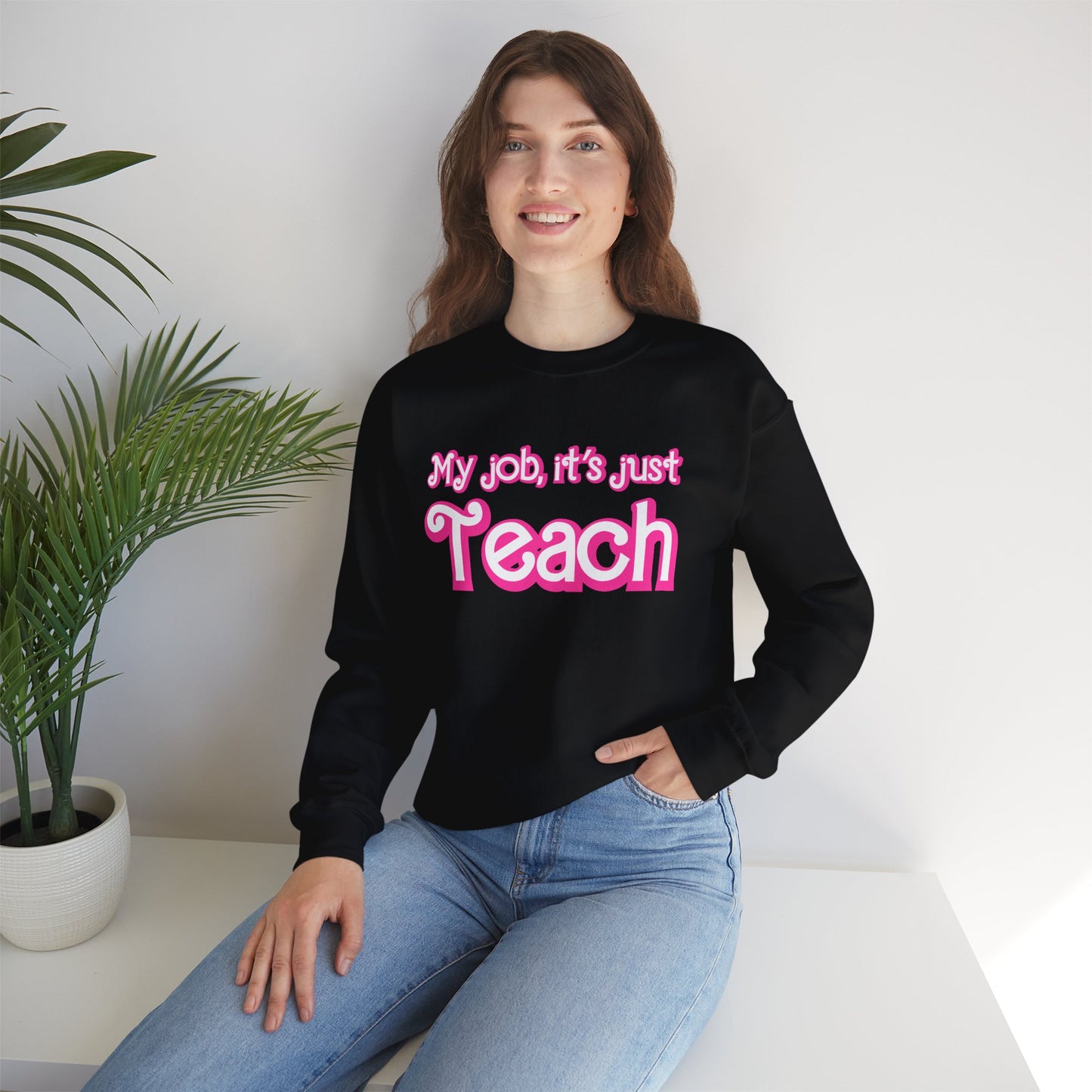 My Job is Teach Sweatshirt, Trendy Teacher Sweatshirt, Retro Back to school, Teacher Appreciation, Checkered Teacher Sweatshirt, S735