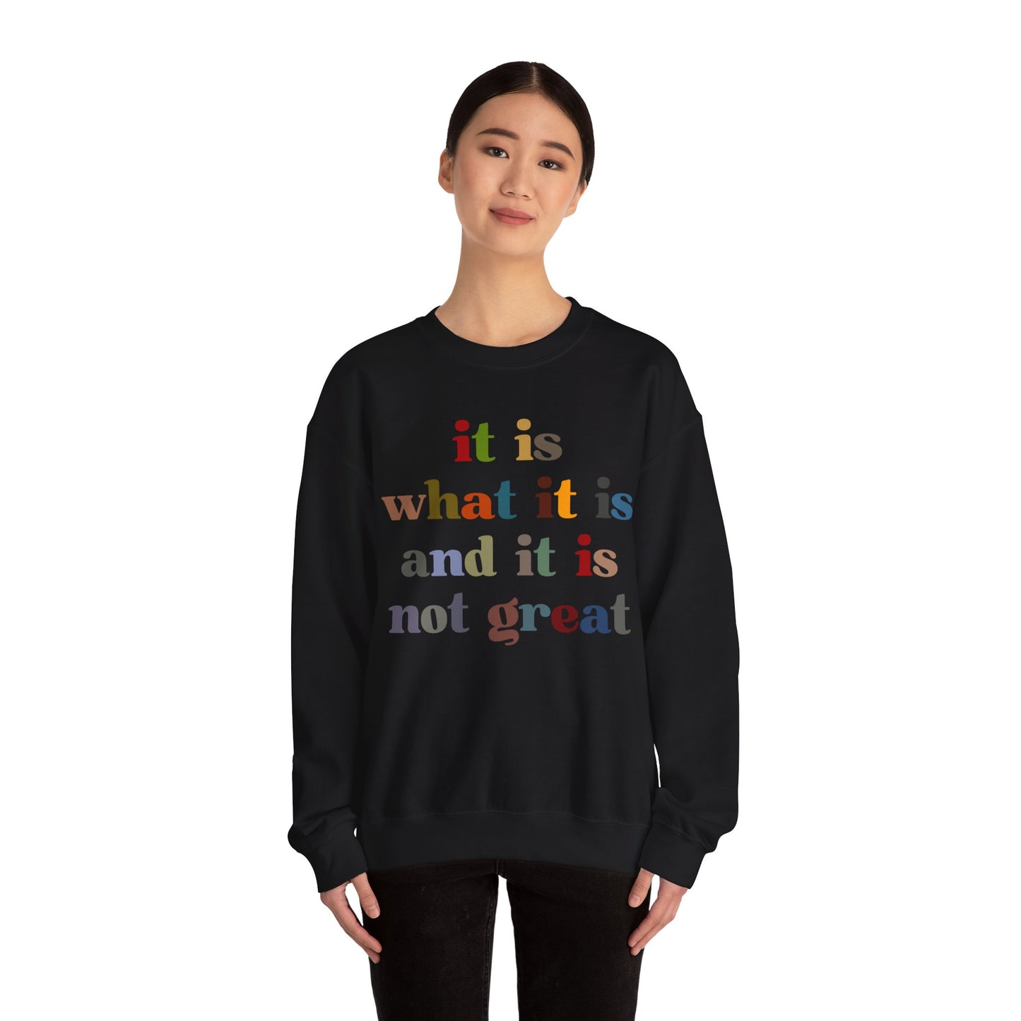 It Is What It Is And It Is Not Great Sweatshirt, Funny Quote Sweatshirt, Funny Meme Sweatshirt, Funny Mood Sweatshirt, S1511