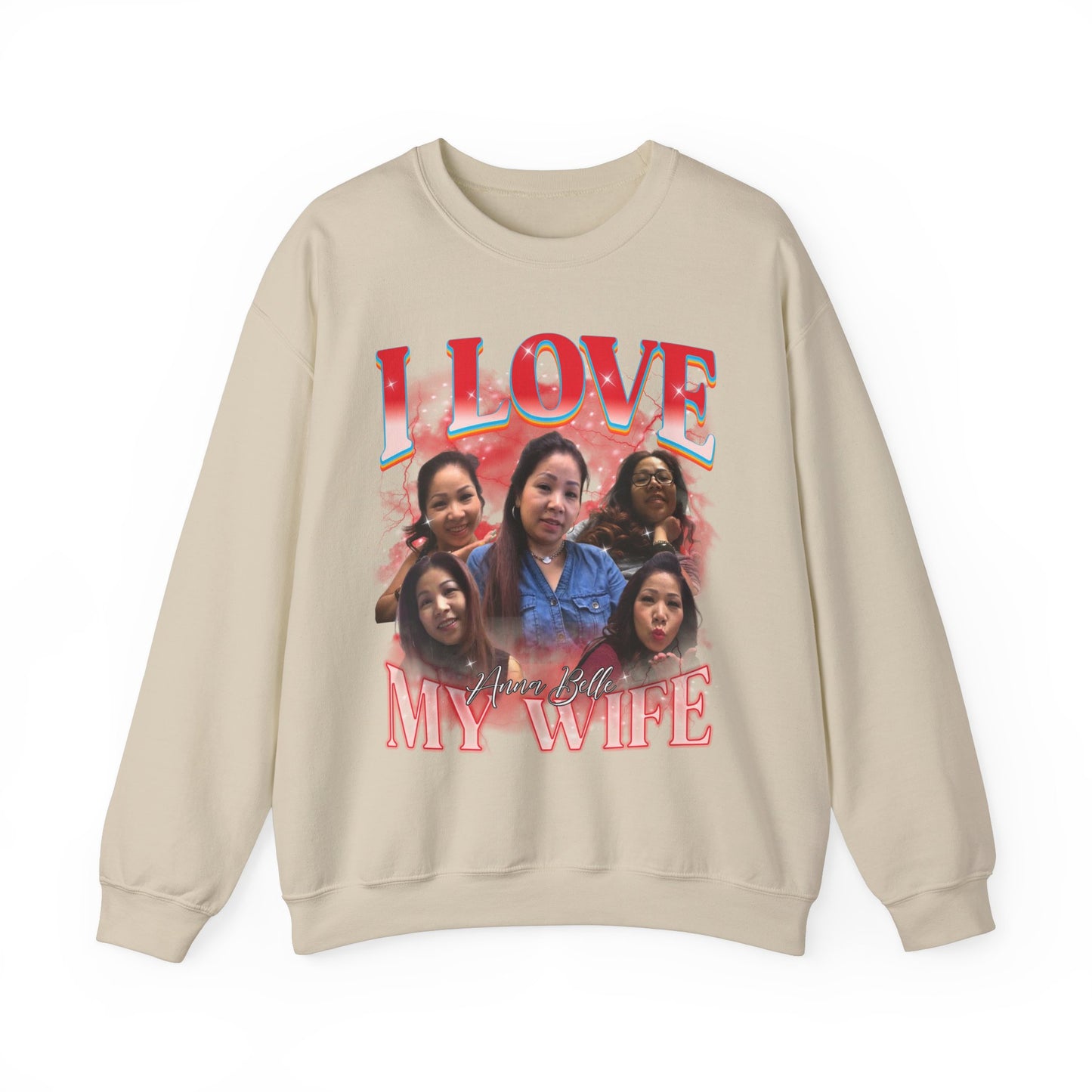Custom Bootleg Rap Tee, I Love My Wife Sweatshirt, Custom Wife Photo Sweatshirt, Vintage Graphic 90s Tshirt, Valentine's Shirt Gift, SW1347