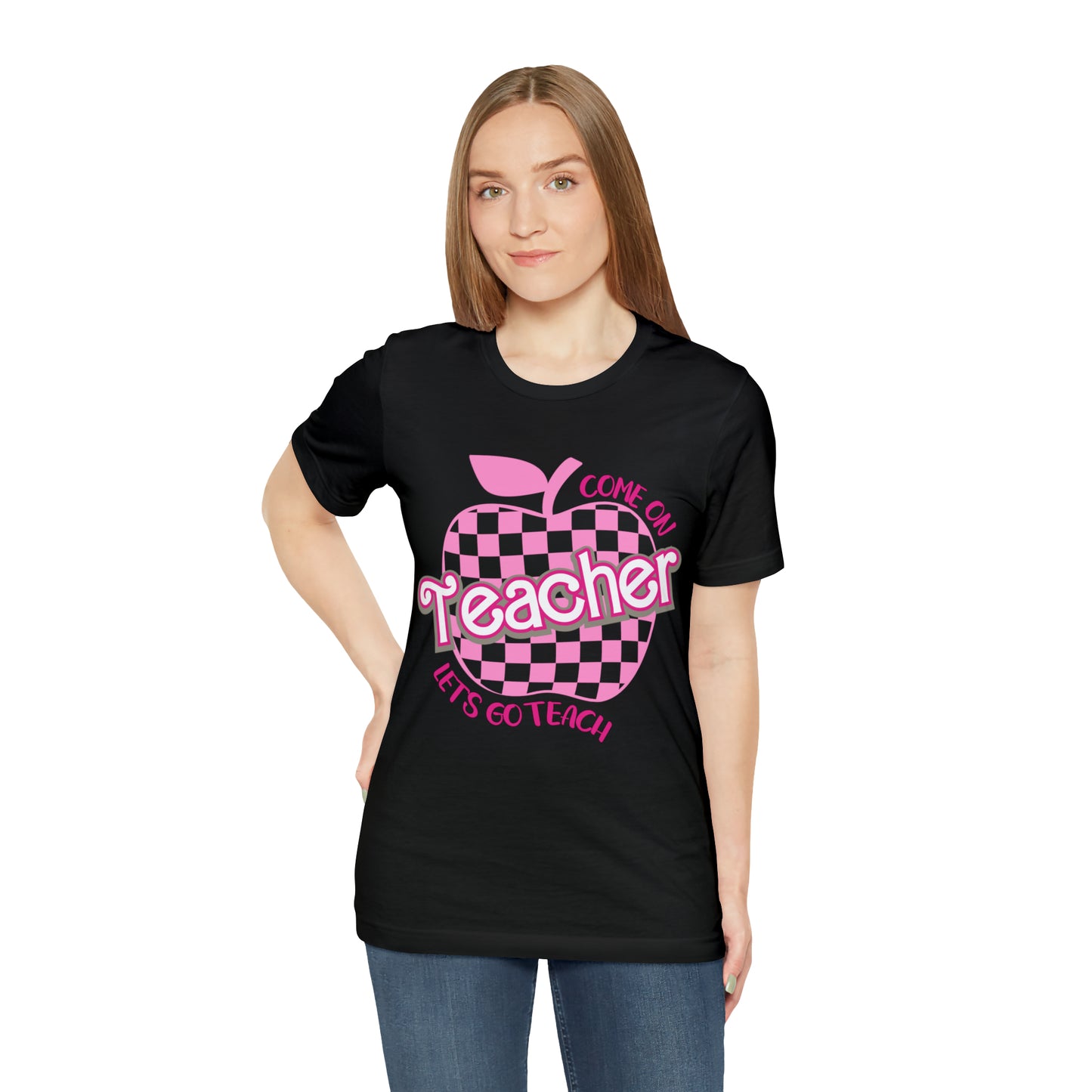 Come On Let's Go Teach Teacher Shirt, Trendy Teacher shirt, Retro Back to school, Teacher Appreciation Checkered Teacher Tee, T724