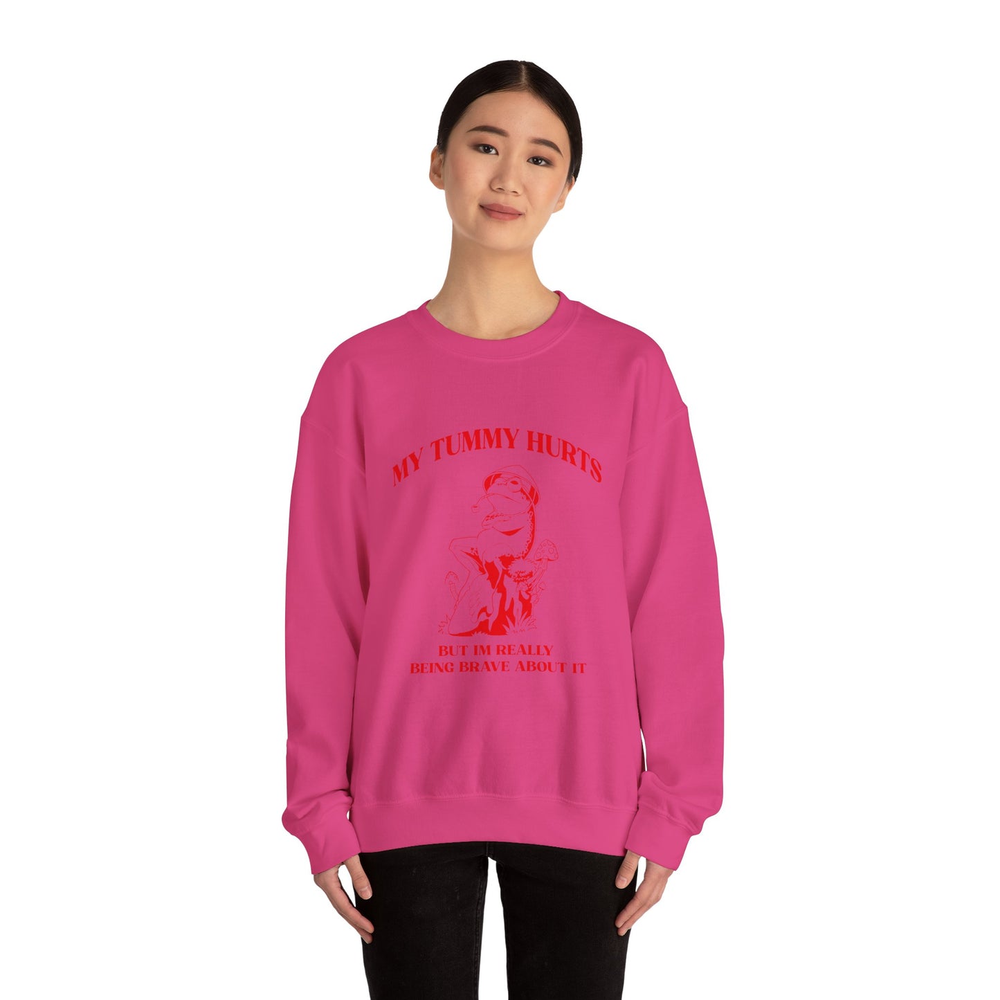 My Tummy Hurts But Im Really Being Brave About It Sweatshirt, Funny Bravery Sweatshirt, Chronic Illness Sweatshirt, Frog Sweatshirt, T1583
