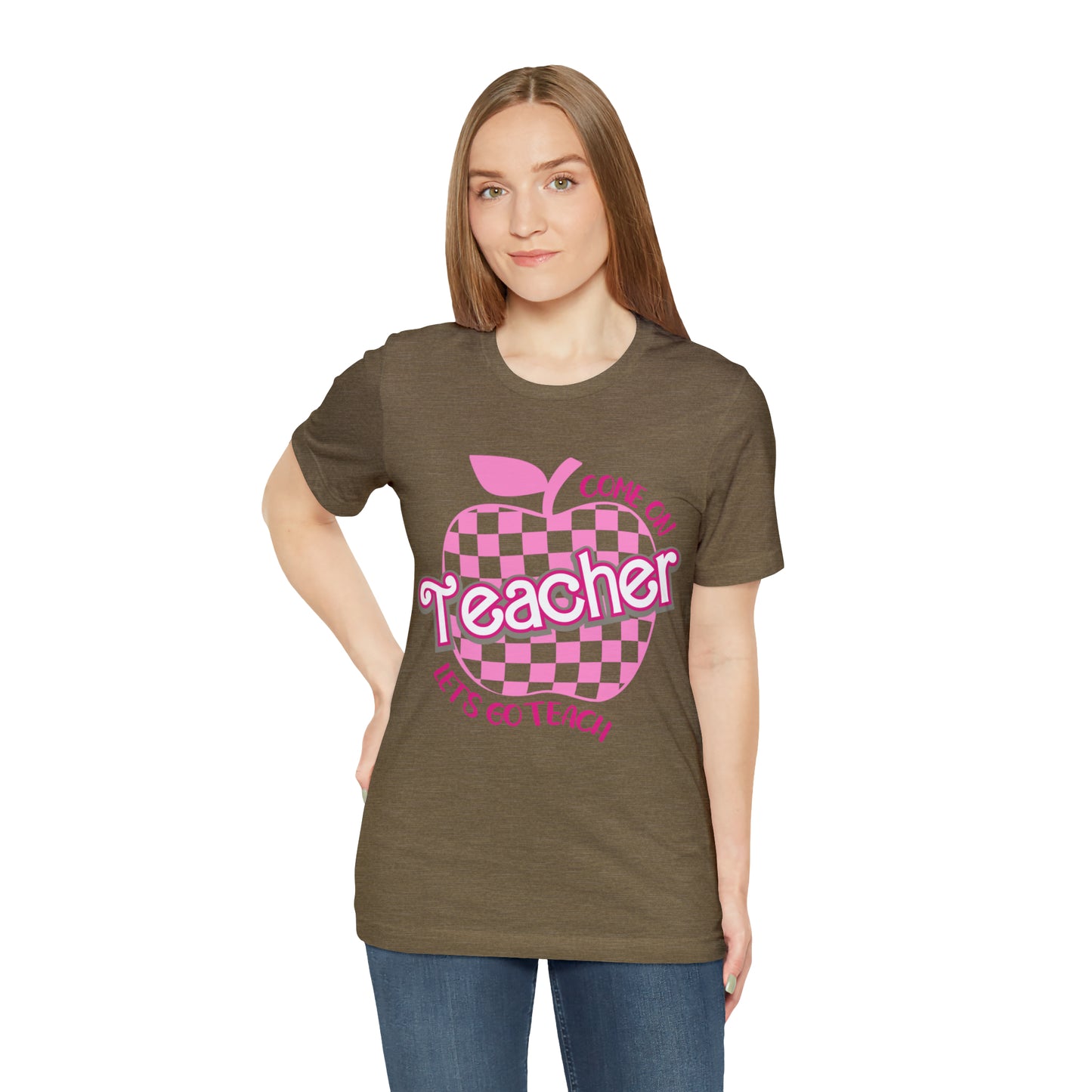 Come On Let's Go Teach Teacher Shirt, Trendy Teacher shirt, Retro Back to school, Teacher Appreciation Checkered Teacher Tee, T724