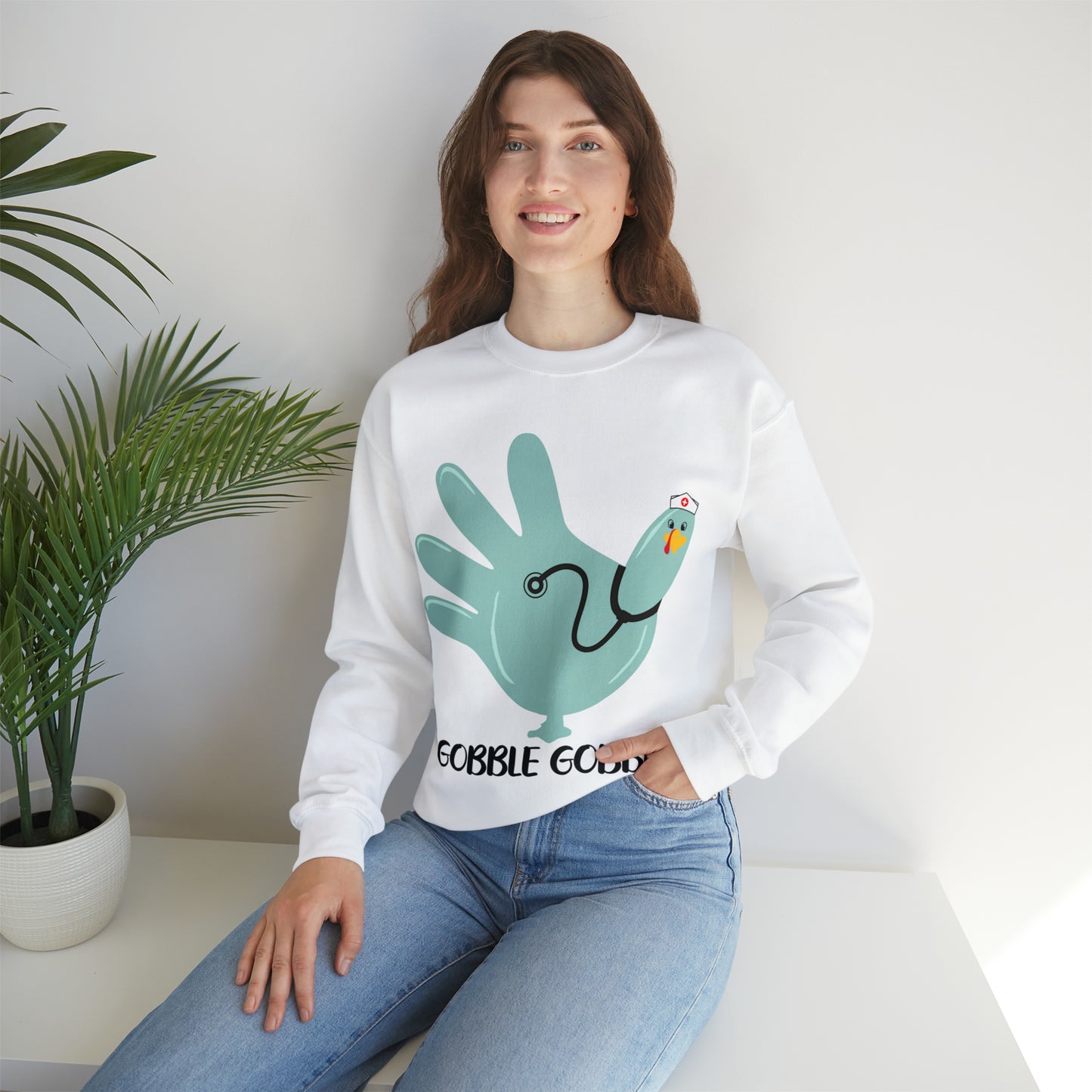 Gobble gobble turkey sweatshirt, Thanksgiving nurse sweatshirt, Rn Nursing student gift, Er department sweatshirt, Oncology nurse gift, S864