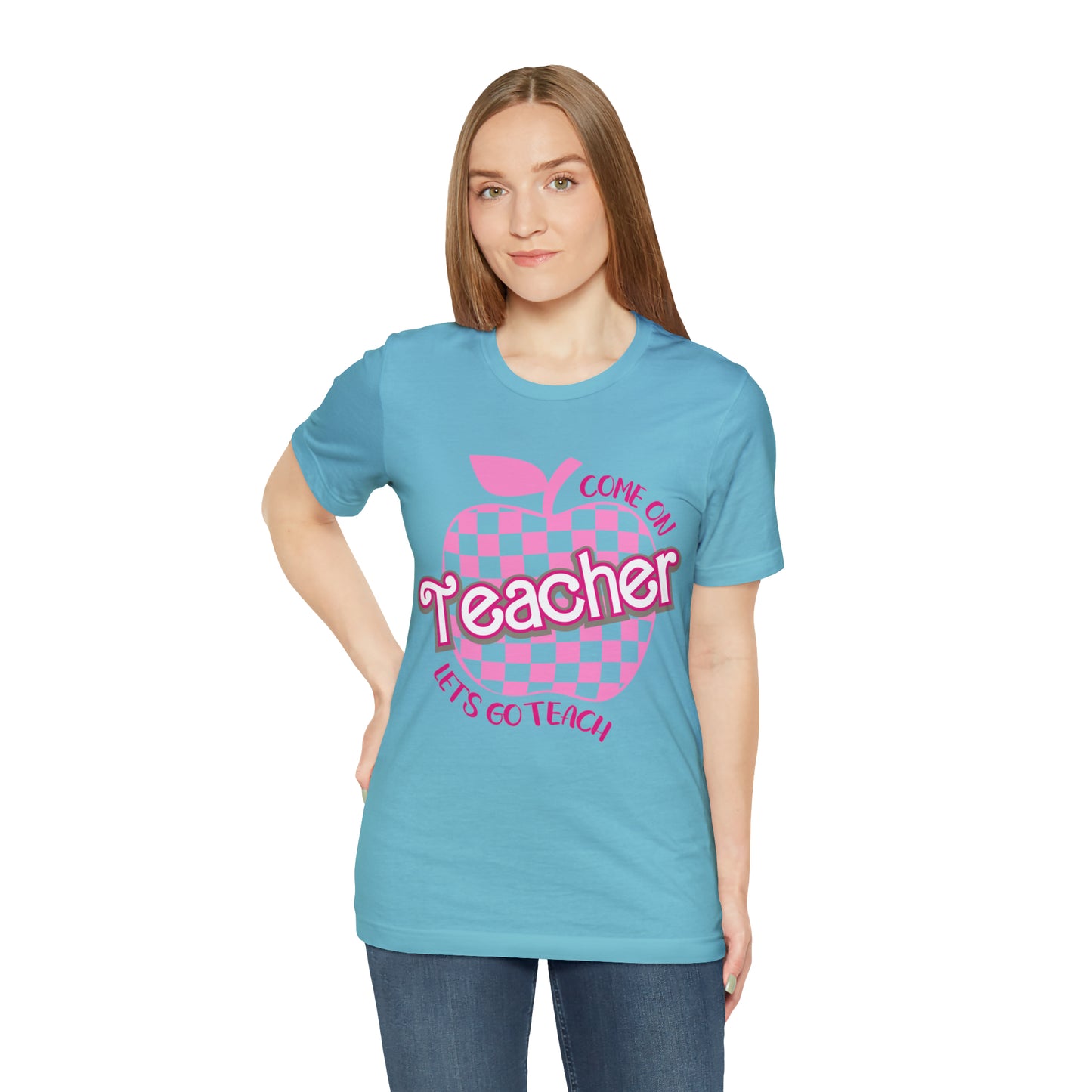 Come On Let's Go Teach Teacher Shirt, Trendy Teacher shirt, Retro Back to school, Teacher Appreciation Checkered Teacher Tee, T724