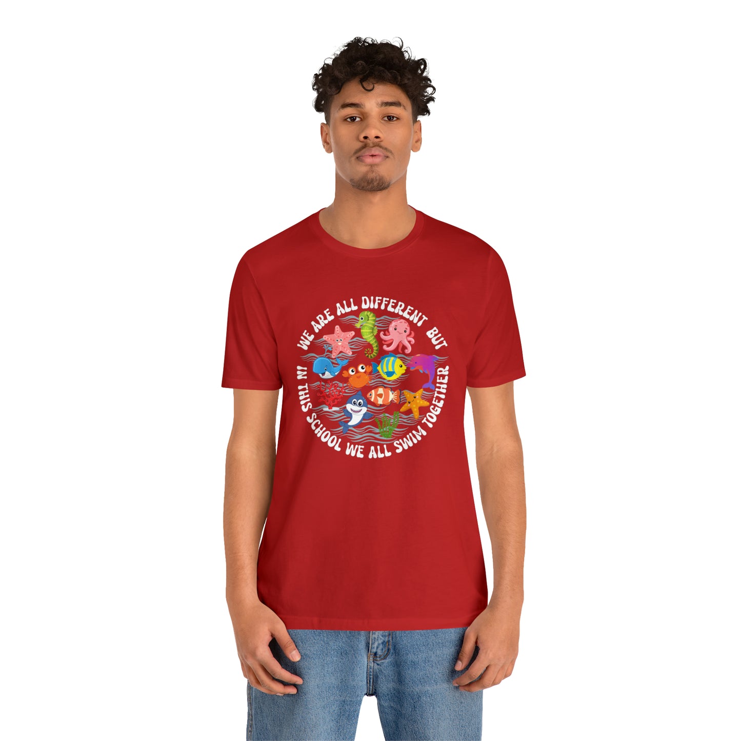 We Are Different But In This School We All Swim Together Shirt, Preschool Teacher Shirt, Daycare Provider Shirt, Motherhood Shirt, T382