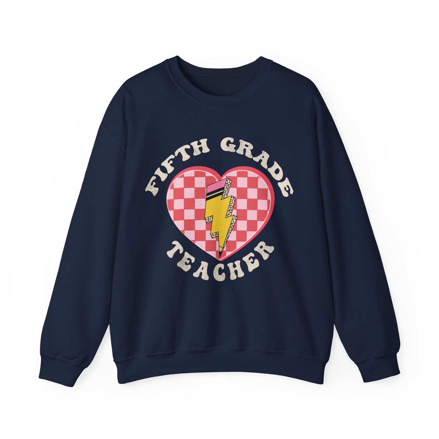 Fifth Grade Teacher Valentine's Sweatshirt Teacher Sweatshirt Retro 5th Grade Back to school, Teacher Appreciation Checkered Teacher, S1243