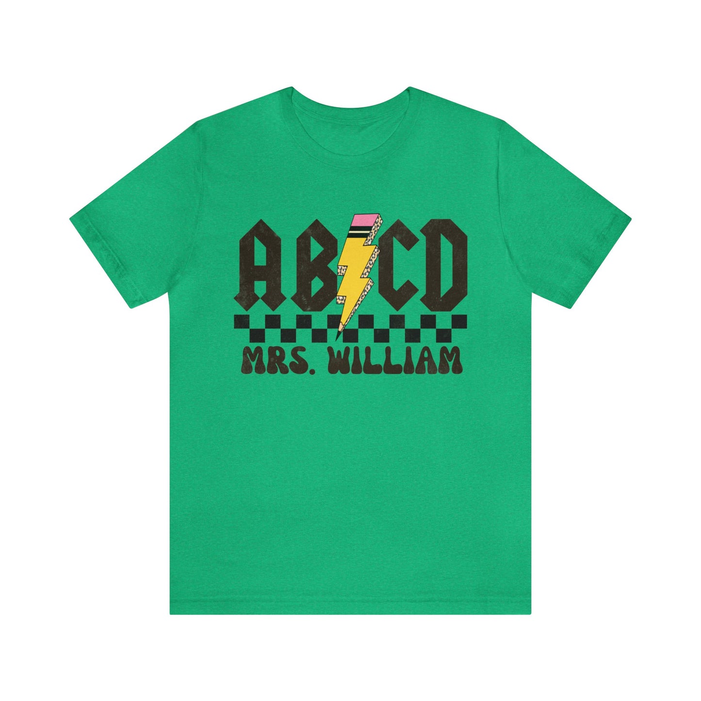 Custom Retro ABCD Teacher Name Shirts For Back to School, Teacher Appreciation Gift Customized Name Teacher TShirt Cute Trendy, T1219