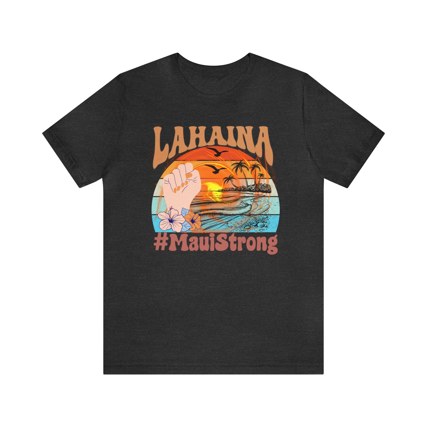 Maui Strong Shirt, Lahaina Banyan Tree T-Shirt, Maui Hawaii Shoreline Tshirt, Profits Donated Support Maui Fire, T598