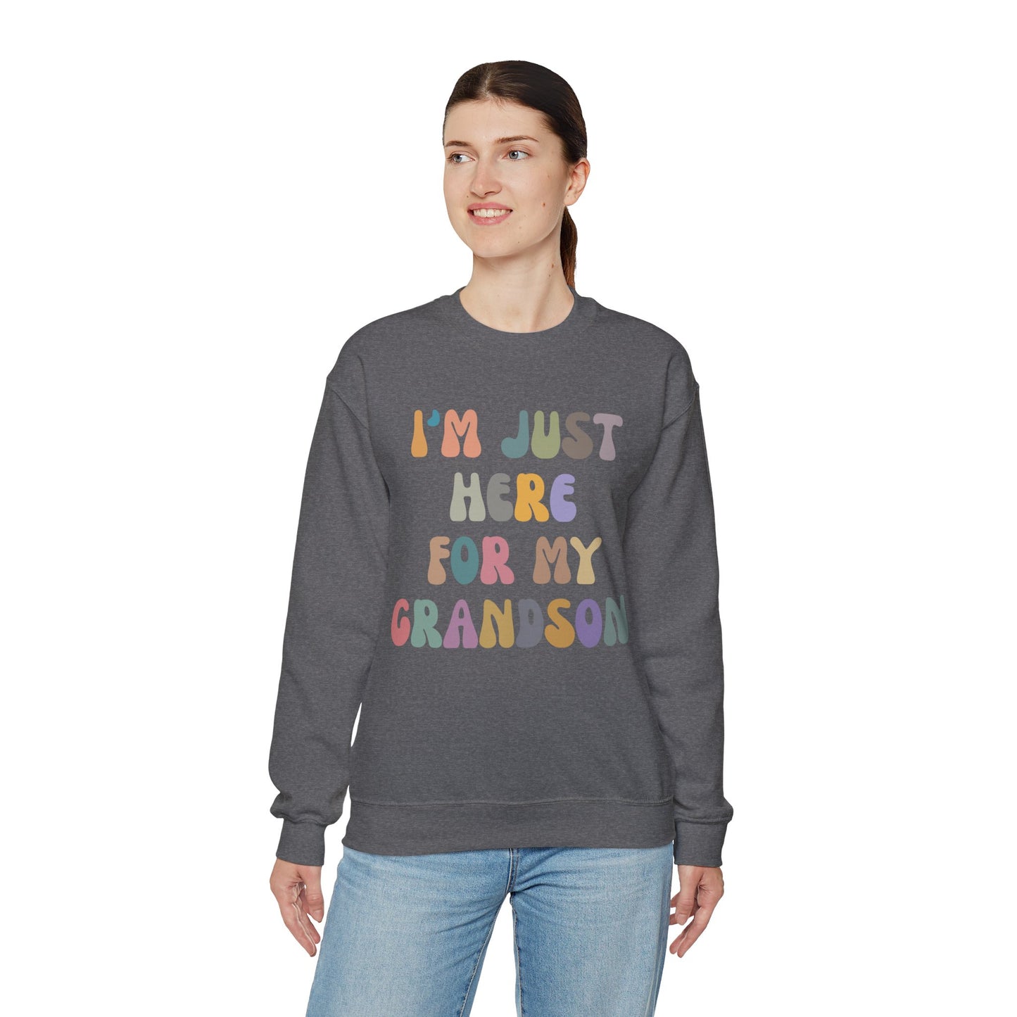 I'm Just Here for My Grandson Sweatshirt, Best Grandmother Sweatshirt, Supportive Grandma Sweatshirt, Gift for Granny from Grandson, S1073