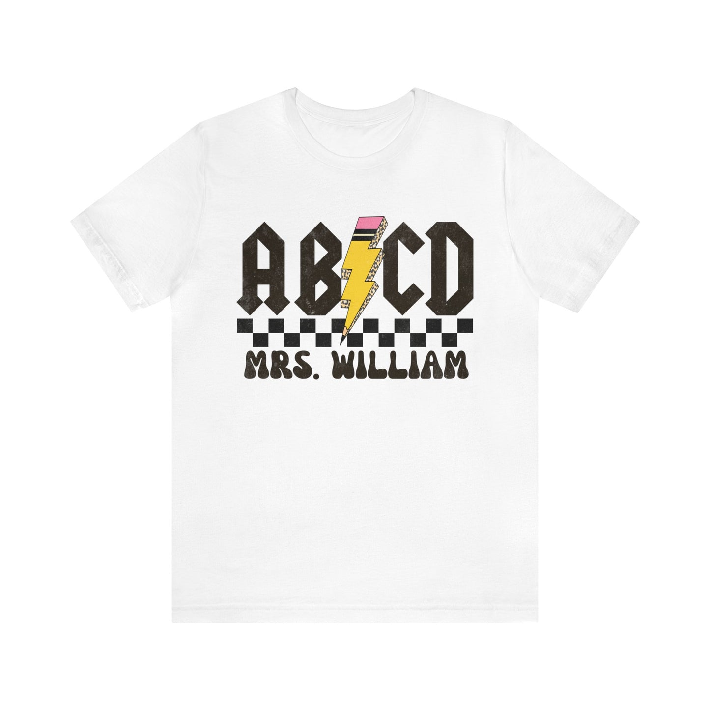 Custom Retro ABCD Teacher Name Shirts For Back to School, Teacher Appreciation Gift Customized Name Teacher TShirt Cute Trendy, T1219