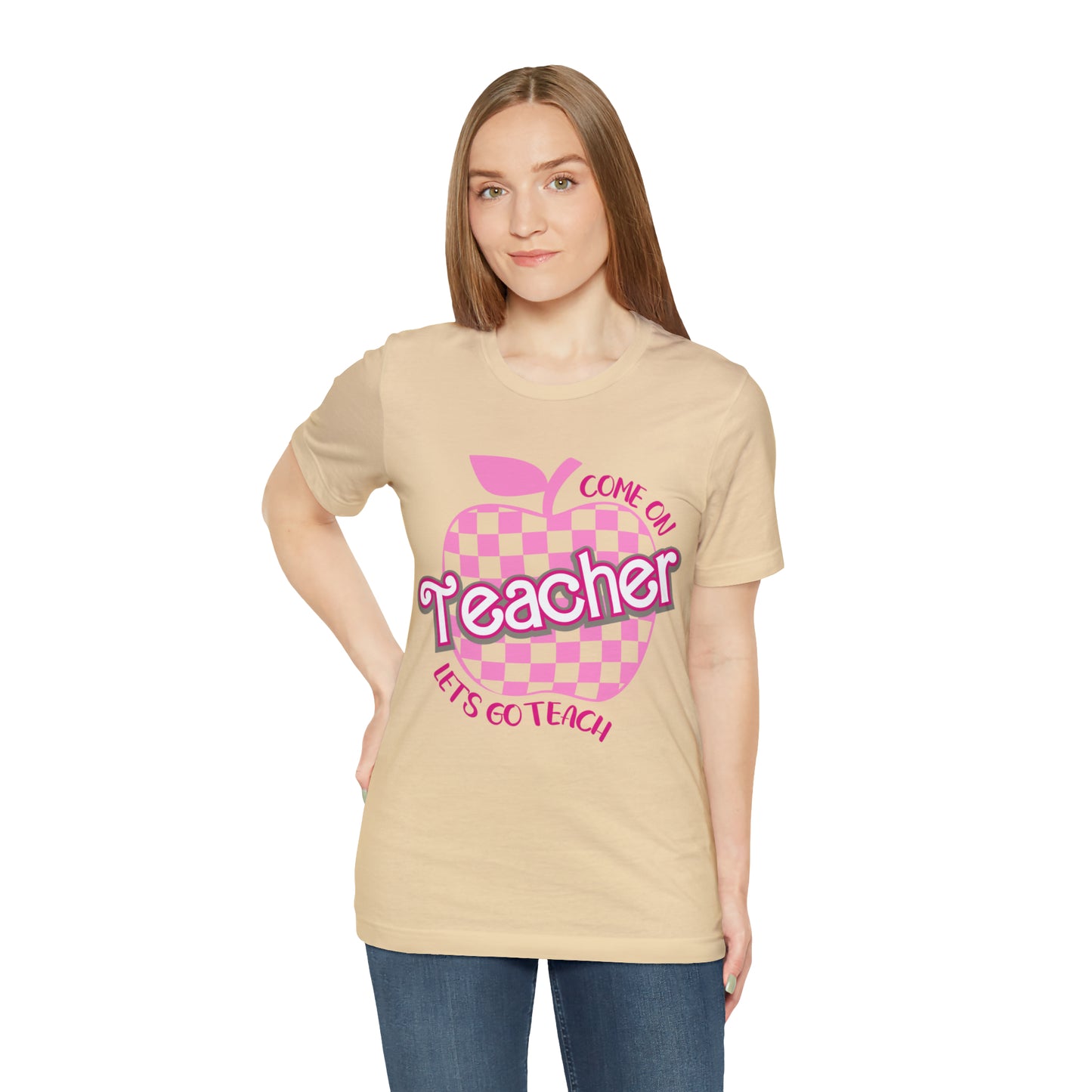 Come On Let's Go Teach Teacher Shirt, Trendy Teacher shirt, Retro Back to school, Teacher Appreciation Checkered Teacher Tee, T724