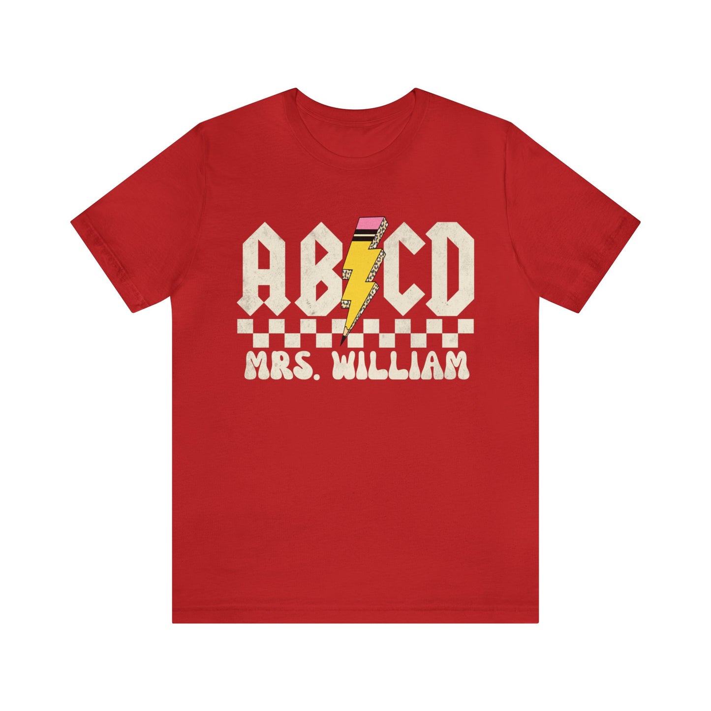Custom Retro ABCD Teacher Name Shirts For Back to School, Teacher Appreciation Gift Customized Name Teacher TShirt Cute Trendy, T1219