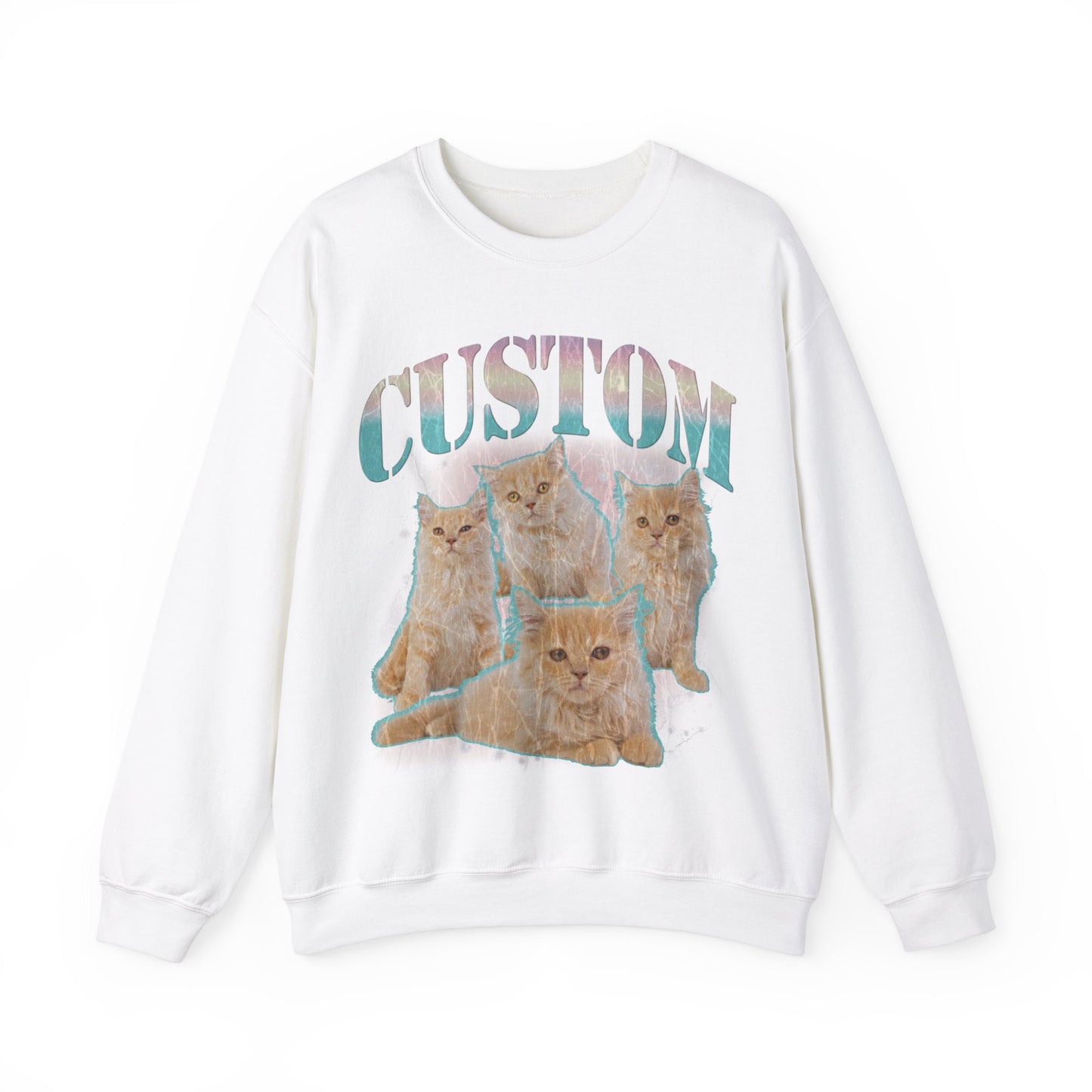 Retro Custom Cat Bootleg Tee, Custom Cat Sweatshirt, Custom Cat Lover Gift, Custom dog portrait, Vintage Funny Cat Sweatshirt, S1397