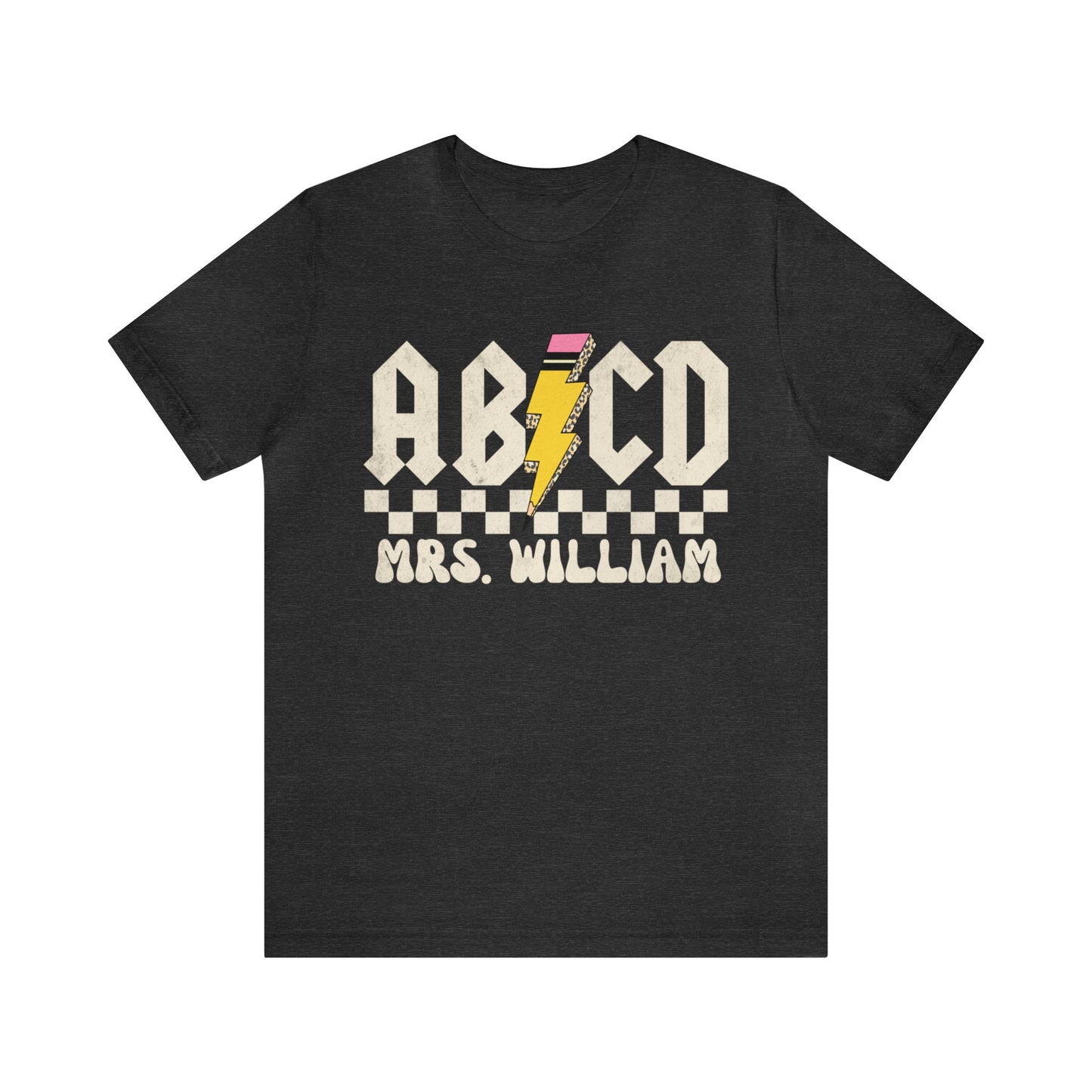 Custom Retro ABCD Teacher Name Shirts For Back to School, Teacher Appreciation Gift Customized Name Teacher TShirt Cute Trendy, T1219