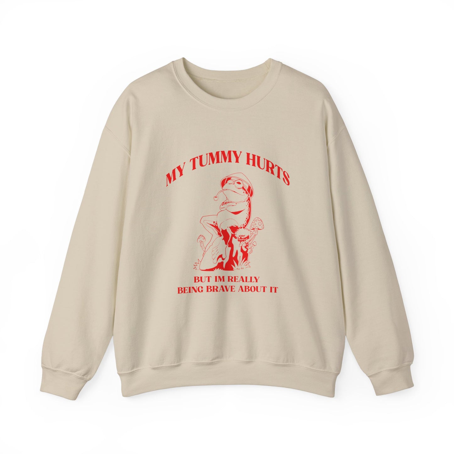 My Tummy Hurts But Im Really Being Brave About It Sweatshirt, Funny Bravery Sweatshirt, Chronic Illness Sweatshirt, Frog Sweatshirt, T1583