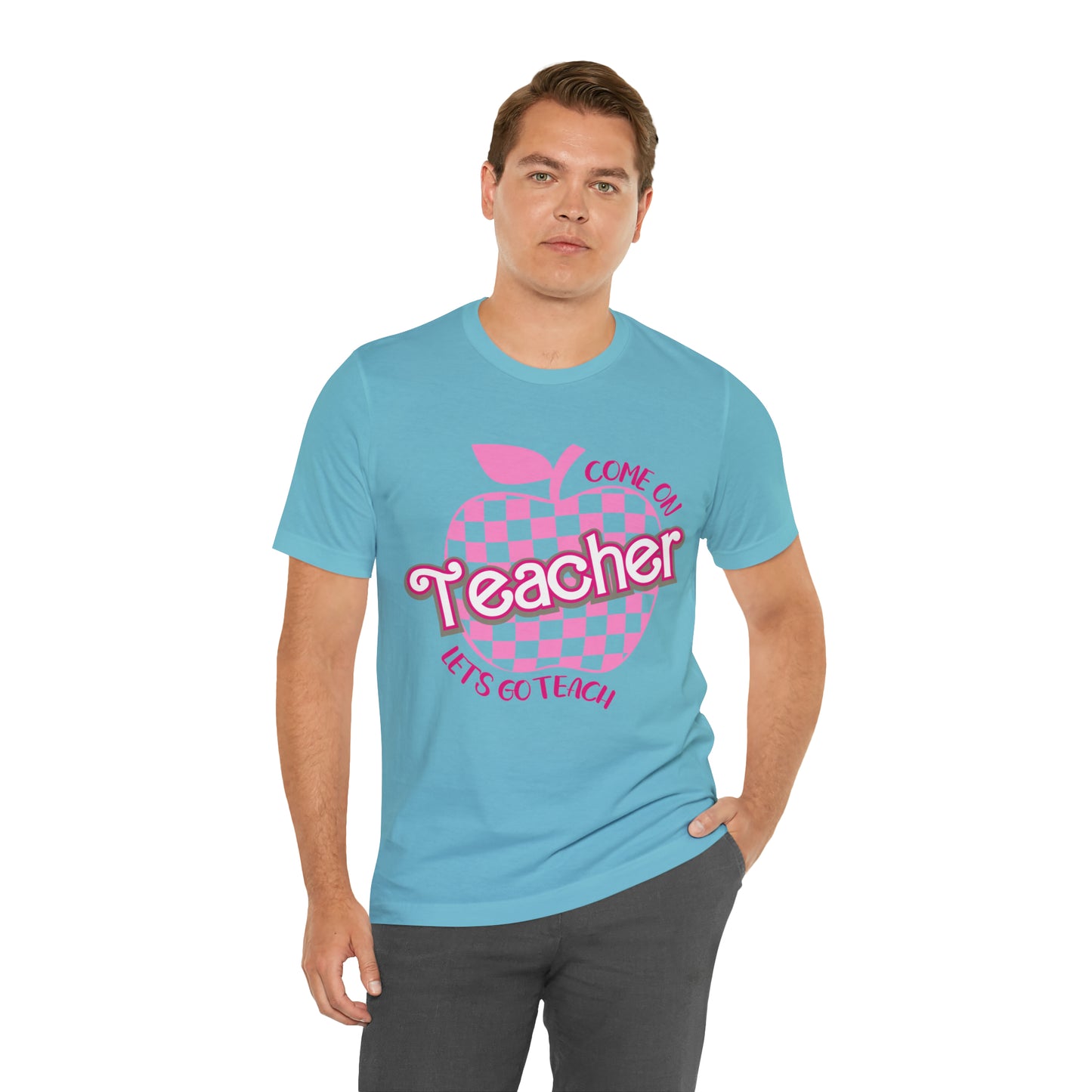 Come On Let's Go Teach Teacher Shirt, Trendy Teacher shirt, Retro Back to school, Teacher Appreciation Checkered Teacher Tee, T724