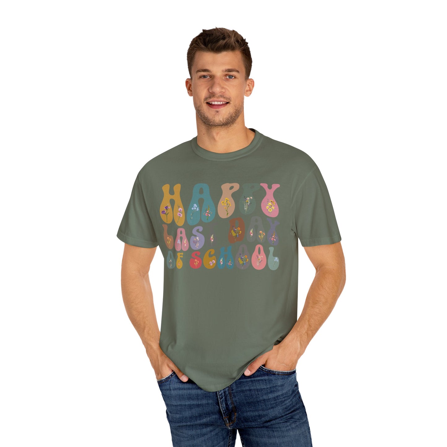Retro Happy Last Day of School Shirts, End of Year Teacher Gift, Vintage Teacher Shirt, Comfort Colors Kindergarten Graduation Gift, CC1621
