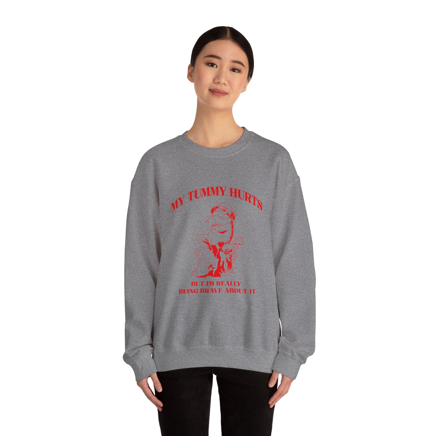 My Tummy Hurts But Im Really Being Brave About It Sweatshirt, Funny Bravery Sweatshirt, Chronic Illness Sweatshirt, Frog Sweatshirt, T1583