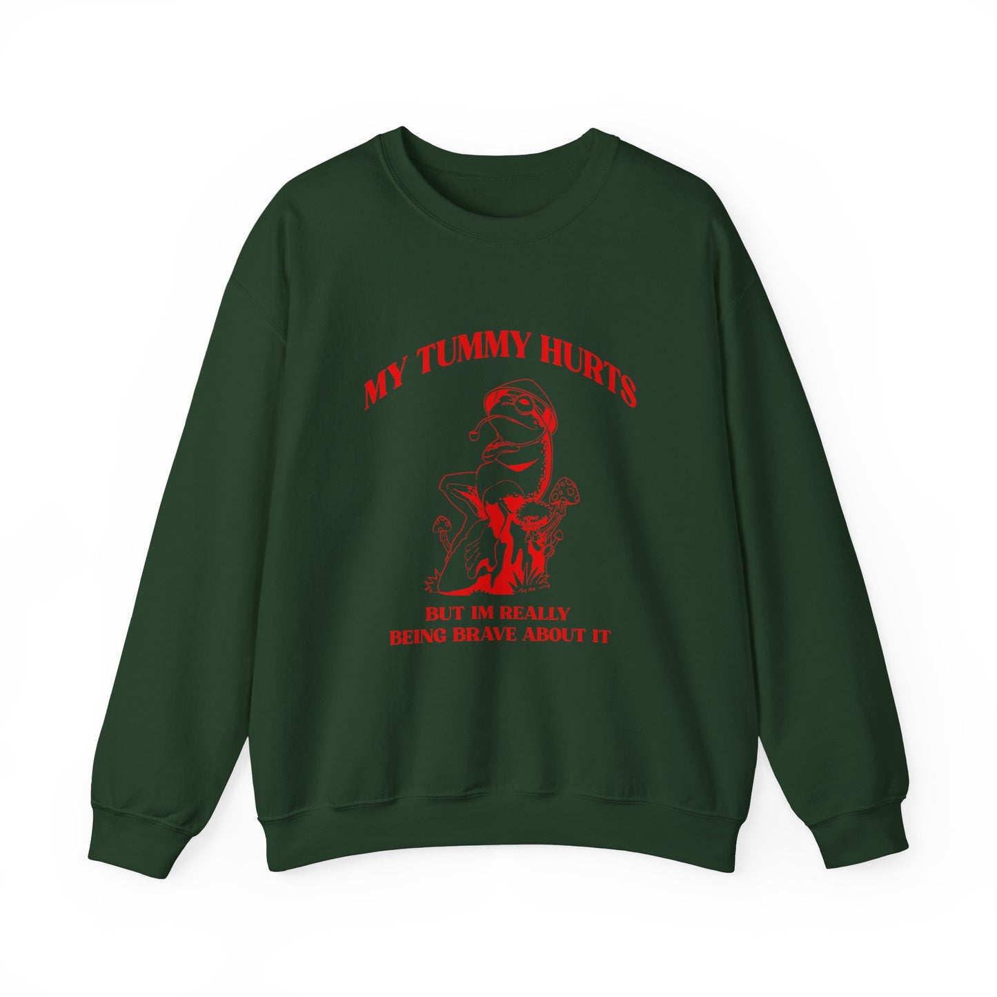 My Tummy Hurts But Im Really Being Brave About It Sweatshirt, Funny Bravery Sweatshirt, Chronic Illness Sweatshirt, Frog Sweatshirt, T1583