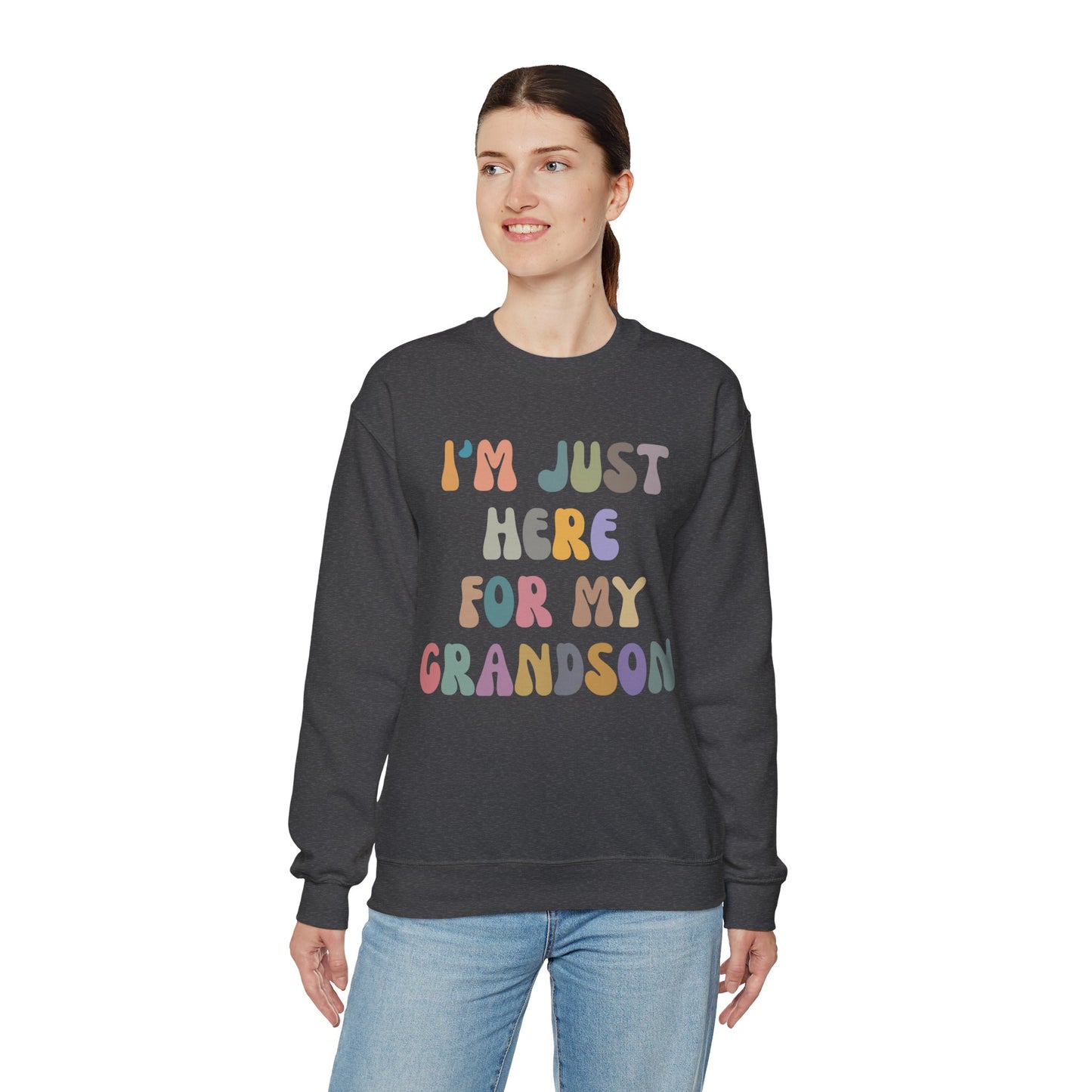 I'm Just Here for My Grandson Sweatshirt, Best Grandmother Sweatshirt, Supportive Grandma Sweatshirt, Gift for Granny from Grandson, S1073