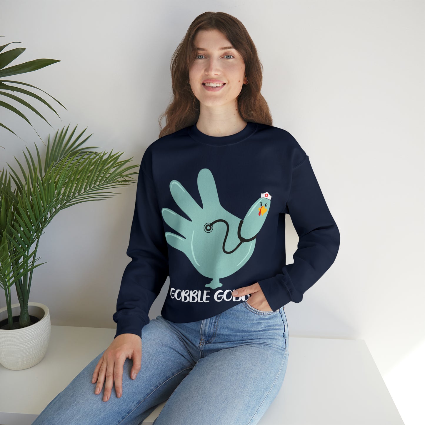 Gobble gobble turkey sweatshirt, Thanksgiving nurse sweatshirt, Rn Nursing student gift, Er department sweatshirt, Oncology nurse gift, S864