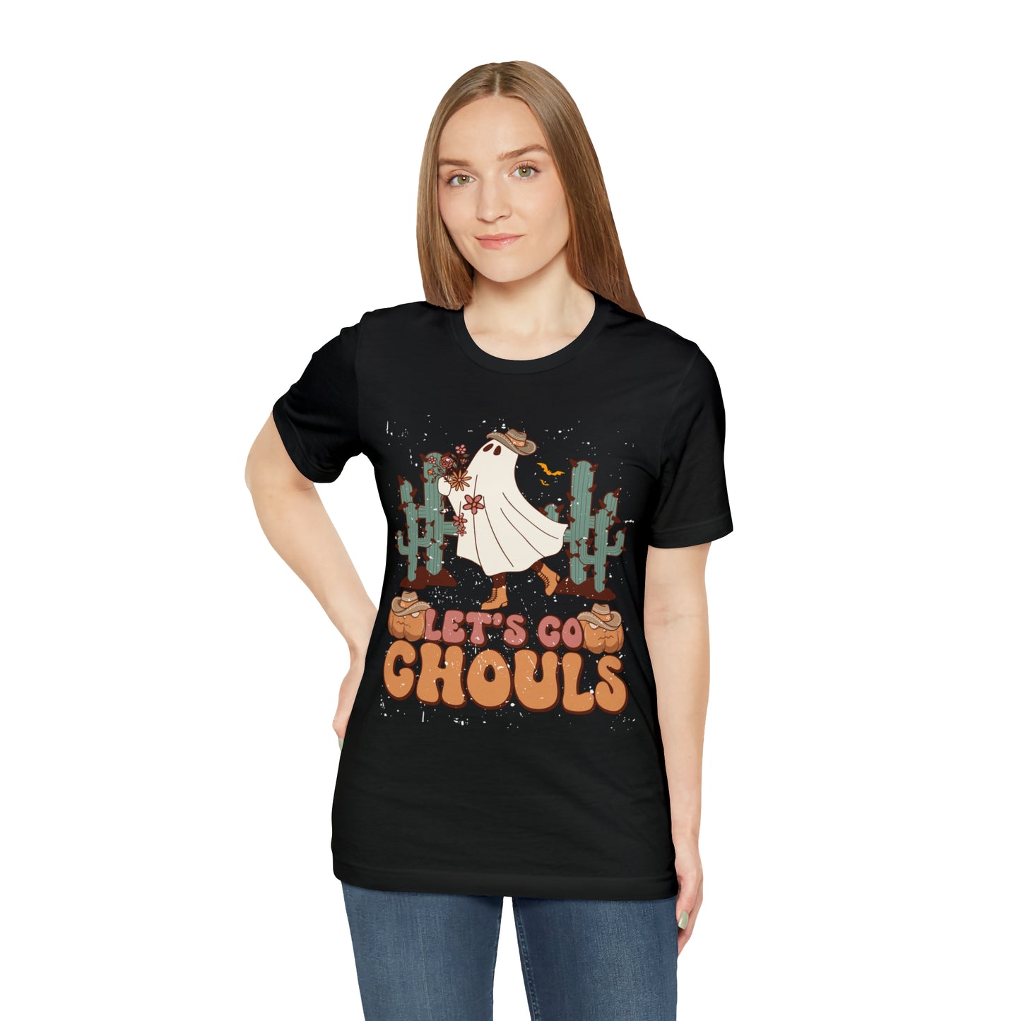 Lets Go Ghouls Shirt, Spooky Season Tee, Retro Halloween Cowgirl Shirt, Cowgirl Halloween Shirt, Vintage Ghost Shirt, T762