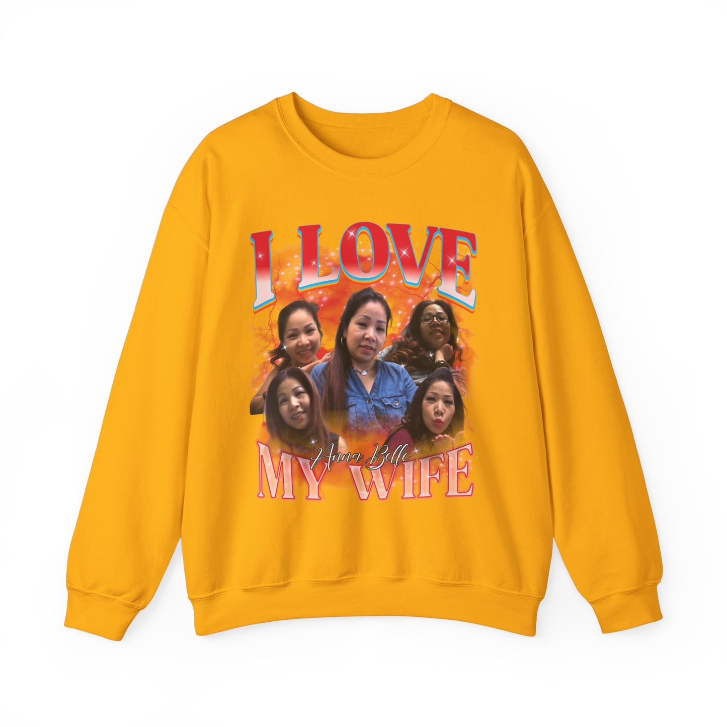 Custom Bootleg Rap Tee, I Love My Wife Sweatshirt, Custom Wife Photo Sweatshirt, Vintage Graphic 90s Tshirt, Valentine's Shirt Gift, SW1347