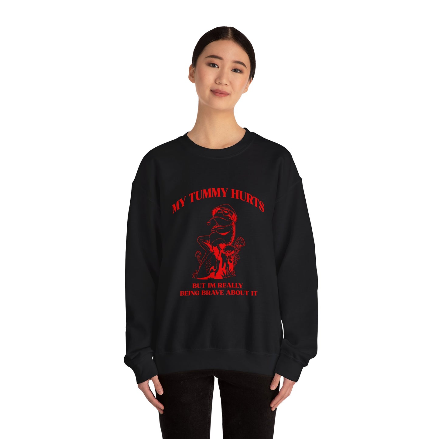 My Tummy Hurts But Im Really Being Brave About It Sweatshirt, Funny Bravery Sweatshirt, Chronic Illness Sweatshirt, Frog Sweatshirt, T1583
