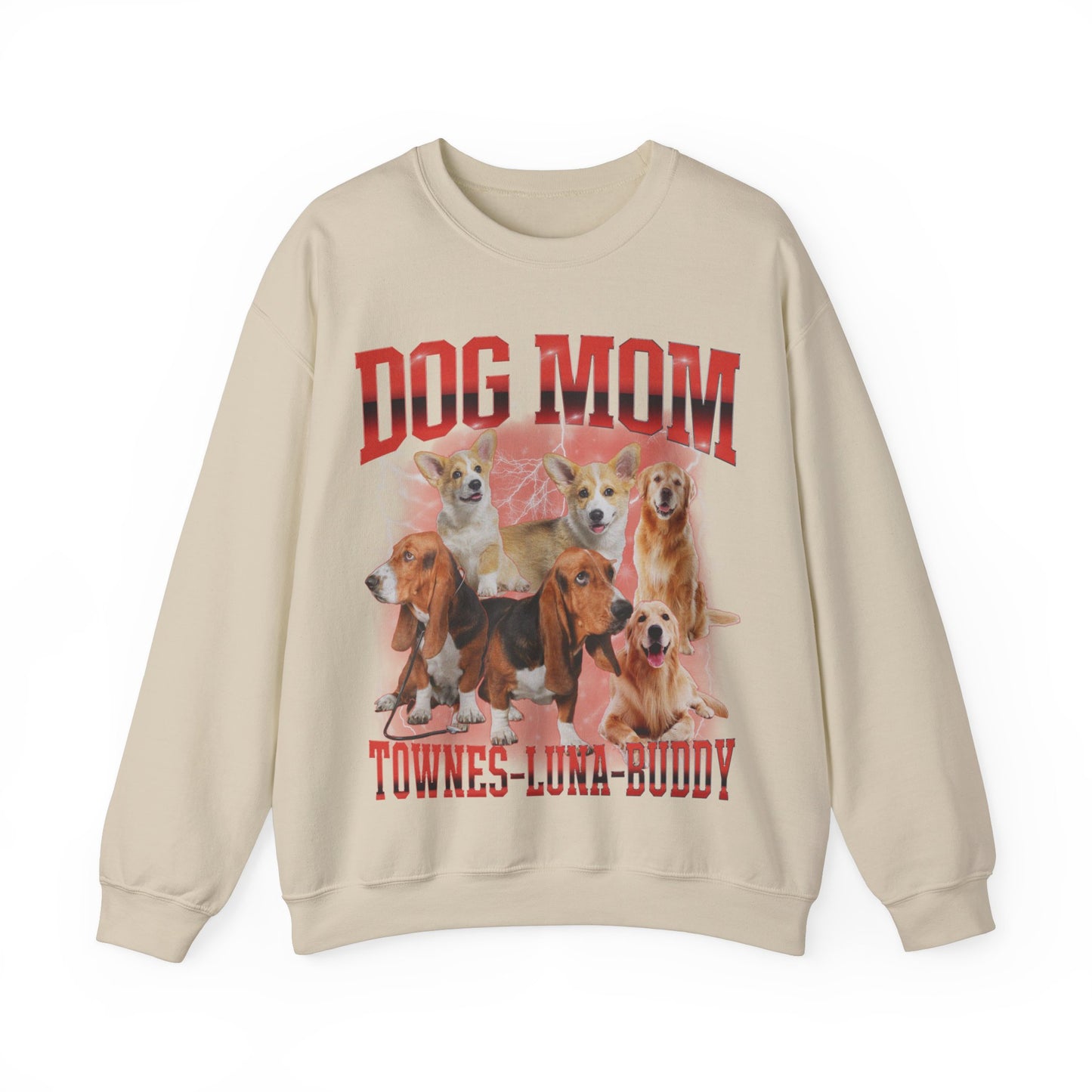Custom Retro Dog Bootleg Sweatshirt, Dog Mom Sweatshirt, Dog Bootleg Retro 90's Sweatshirt, Custom Pet Photo, Custom Pet Portrait, S1430
